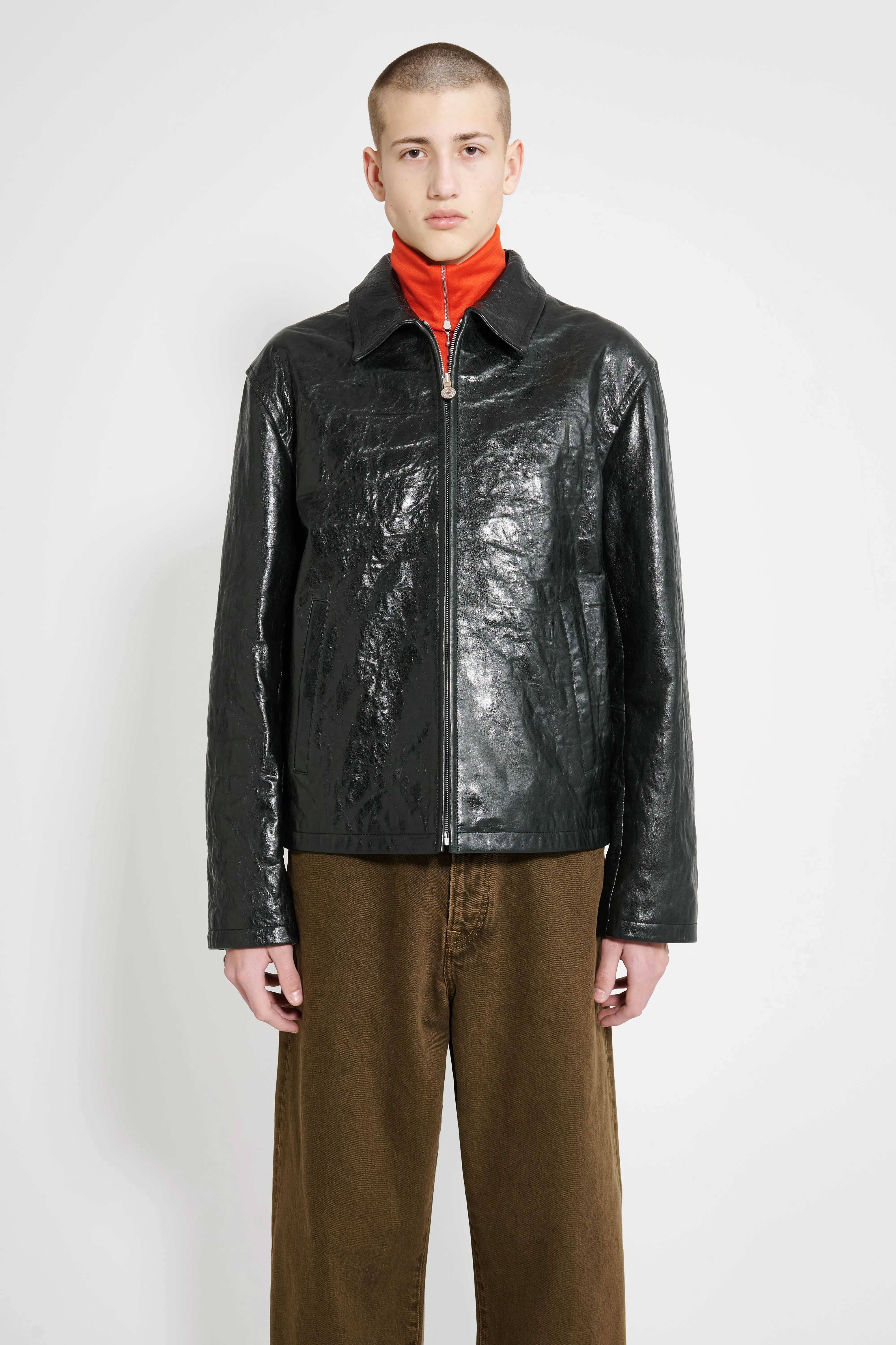 Acne Studios Leather Blouson Black sold by Tres Bien