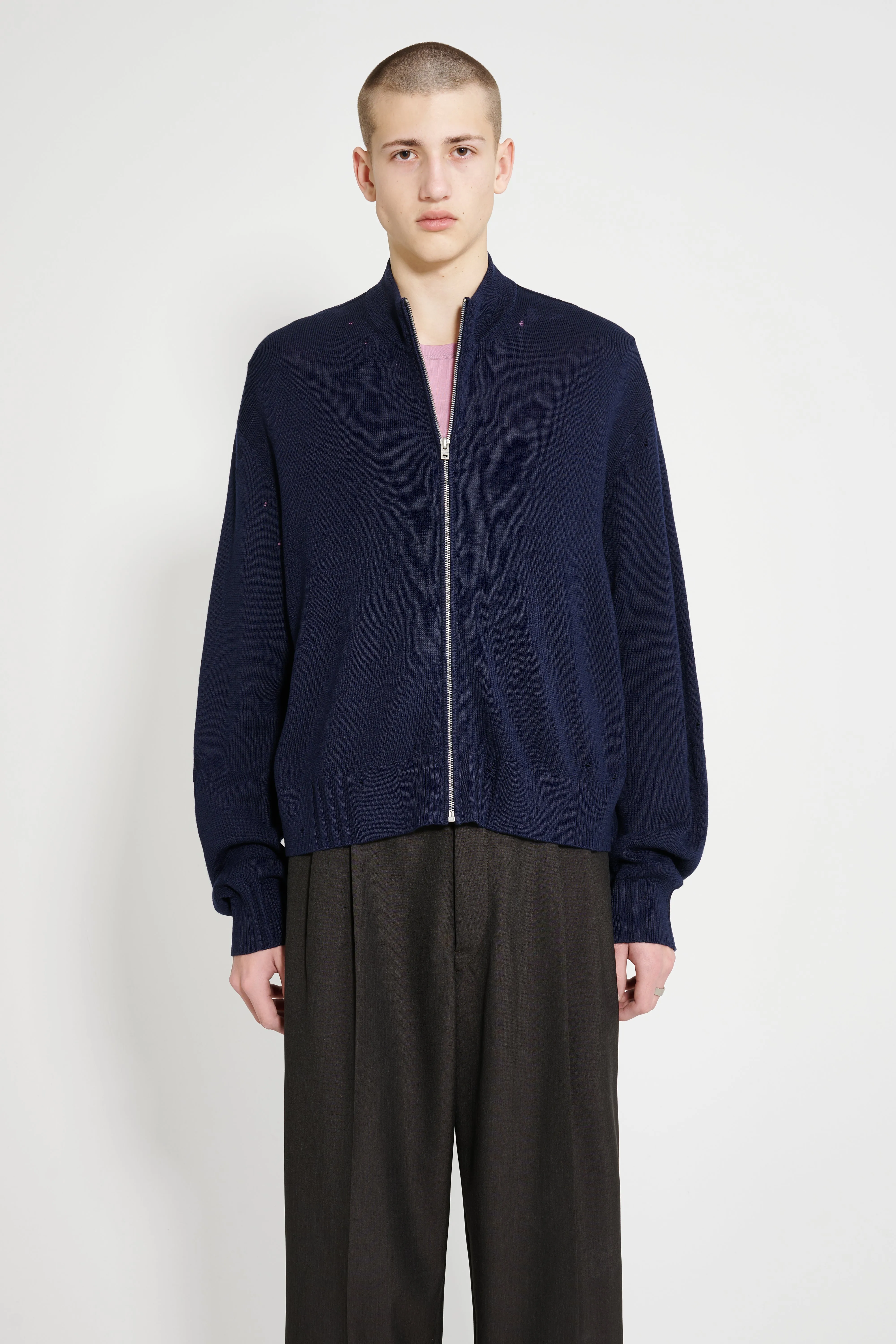 Acne Studios Zip Cardigan Navy sold by Tres Bien