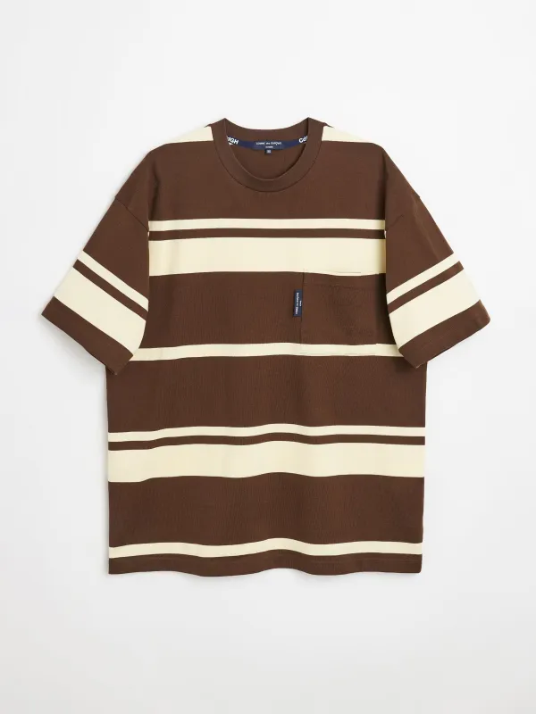 Comme des Garçons Homme Striped T-shirt Brown / Cream made by Comme des Garcons