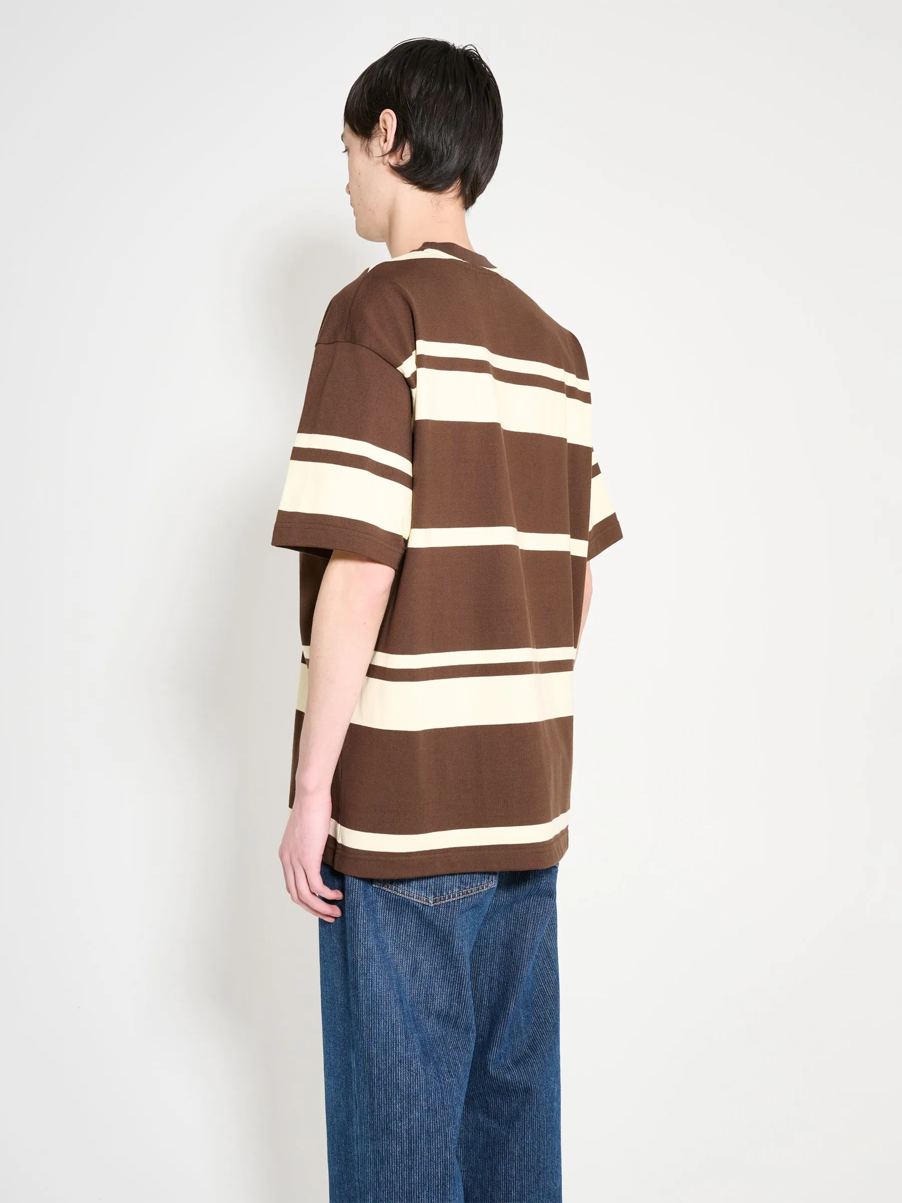 Comme des Garçons Homme Striped T-shirt Brown / Cream sold by Tres Bien product image thumbnail 3