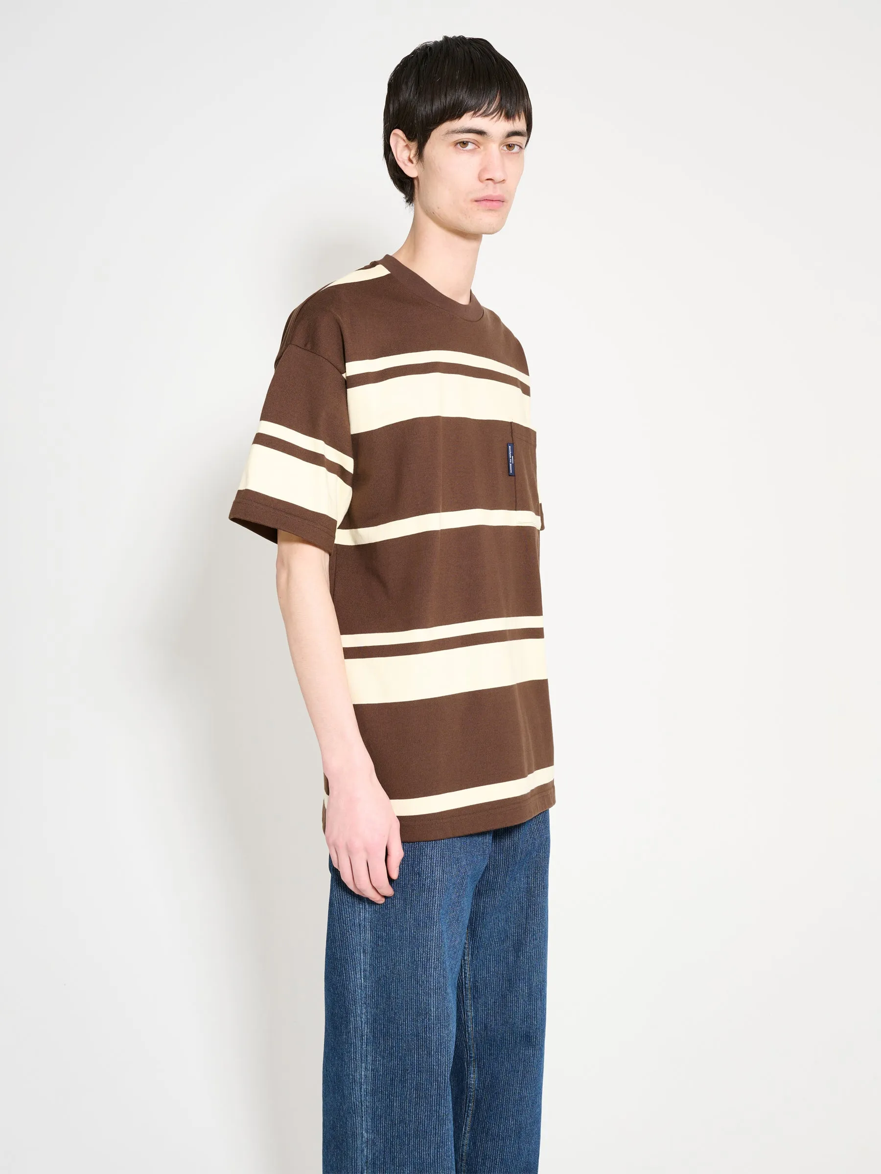 Comme des Garçons Homme Striped T-shirt Brown / Cream sold by Tres Bien product image thumbnail 4