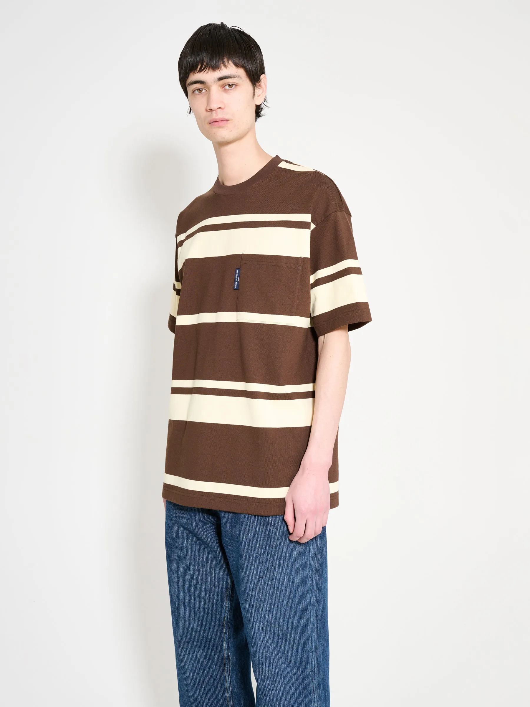 Comme des Garçons Homme Striped T-shirt Brown / Cream sold by Tres Bien product image thumbnail 2