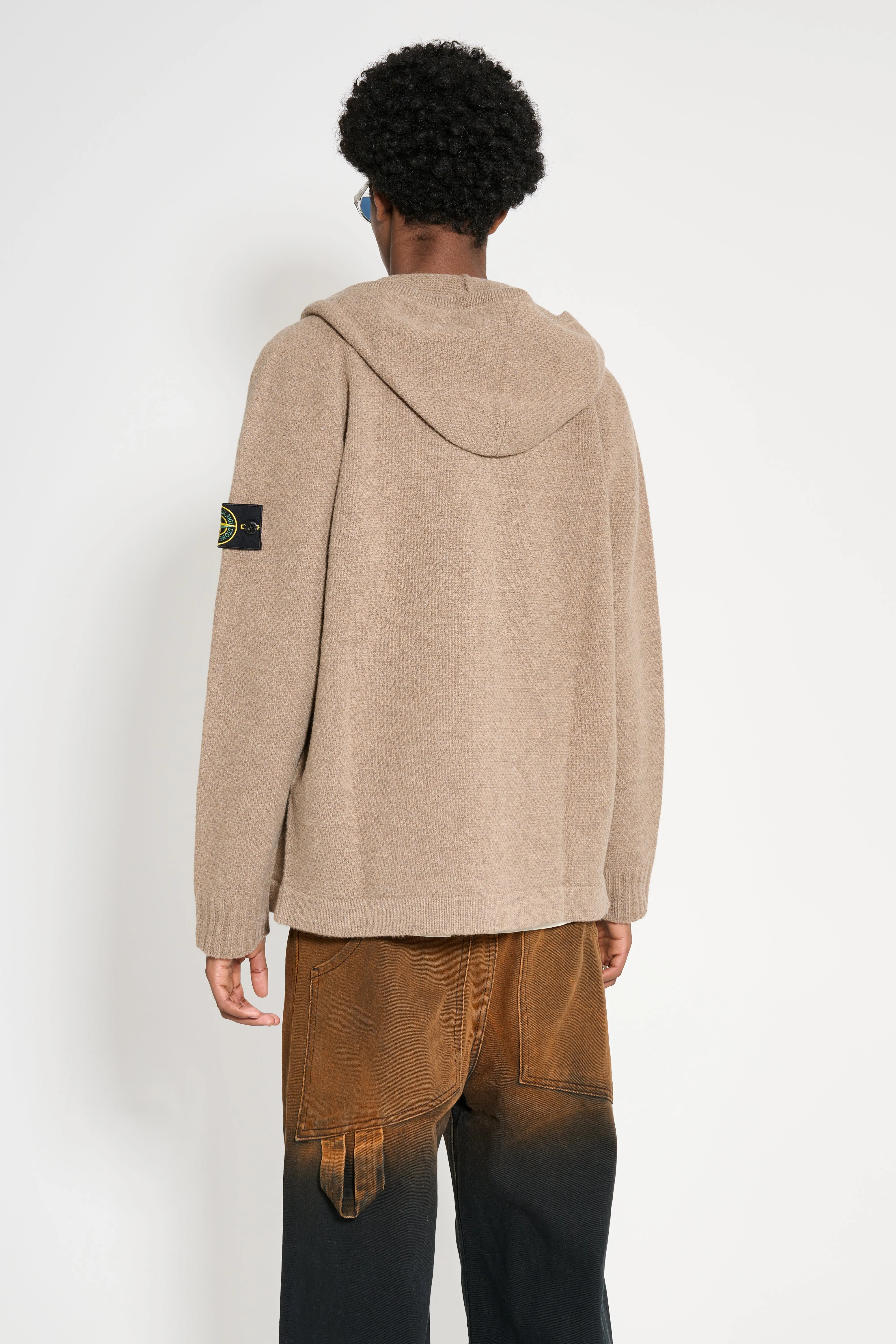 Stone Island Hooded Full Zip Cardigan Walnut sold by Tres Bien product image thumbnail 4