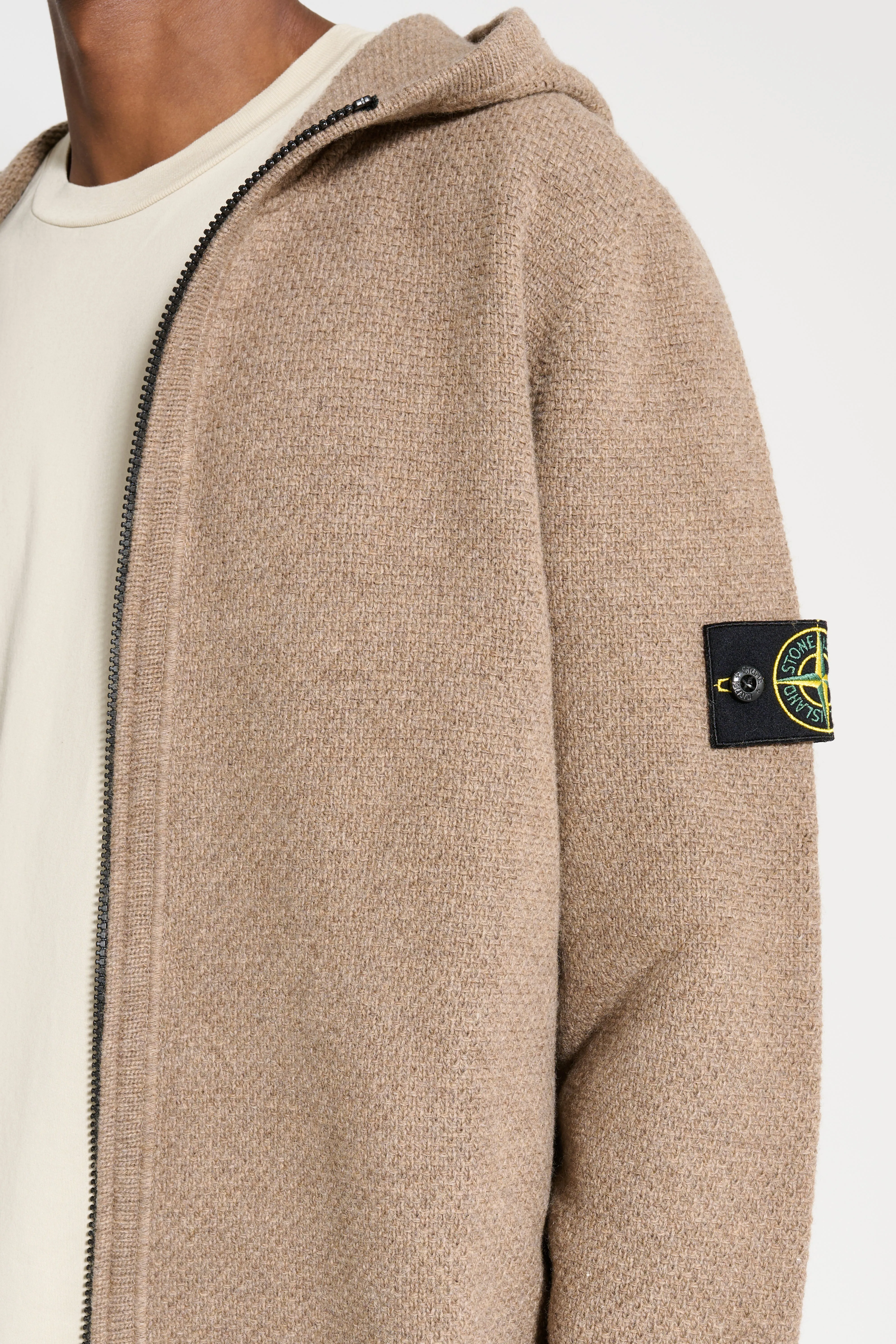 Stone Island Hooded Full Zip Cardigan Walnut sold by Tres Bien product image thumbnail 5