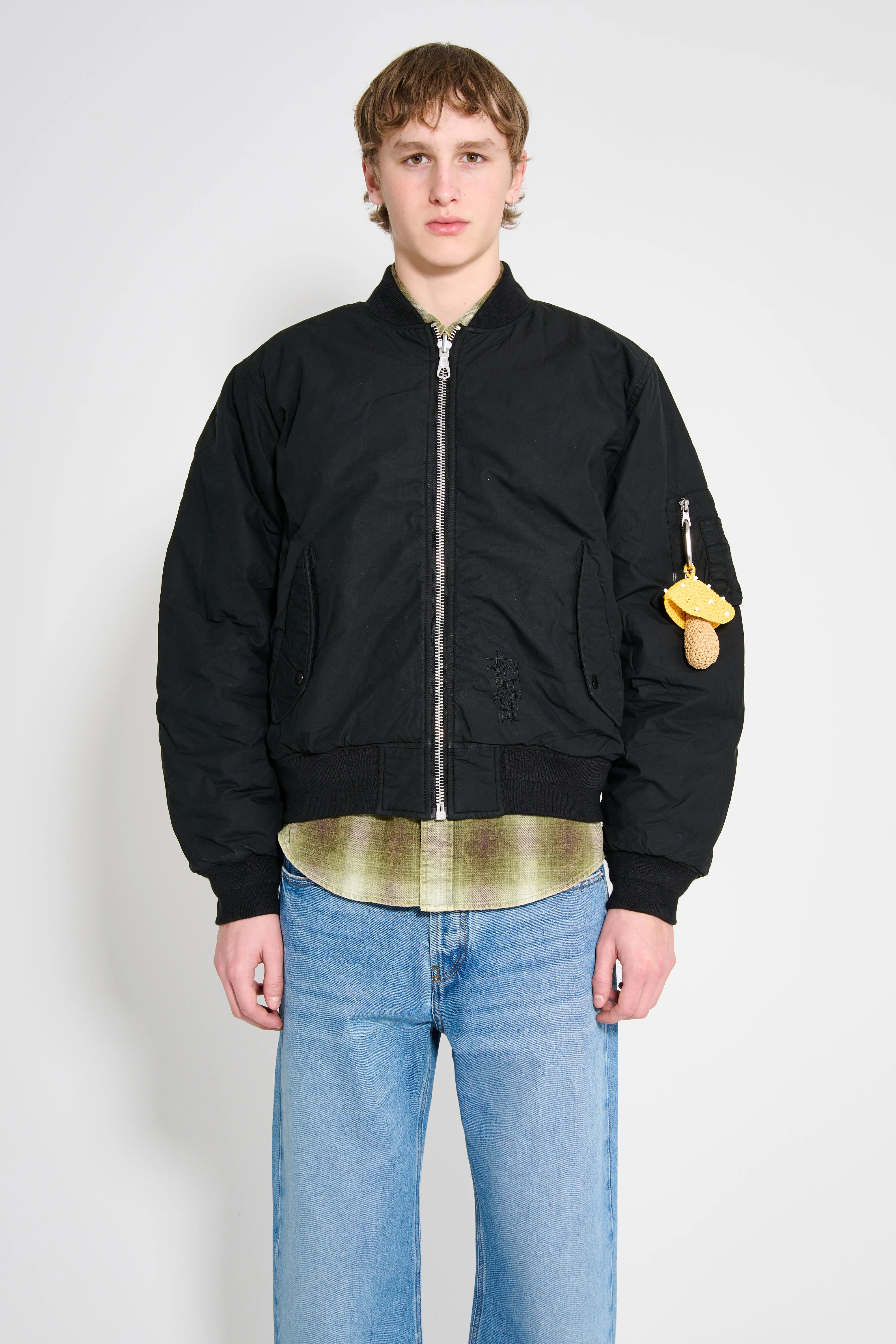 Stüssy Quilted Bomber Waxed Black sold by Tres Bien