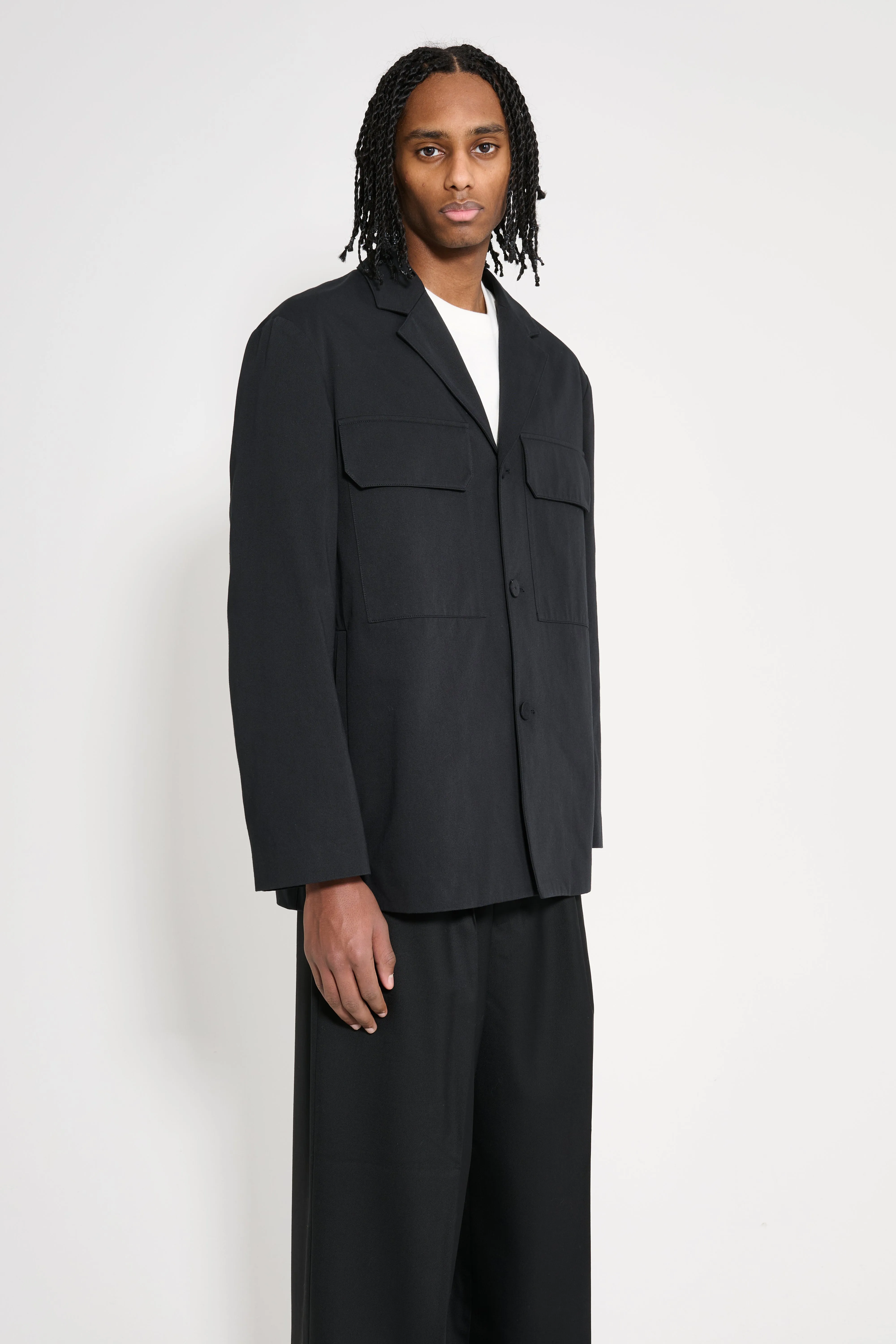 Jil Sander Washed Cotton Twill Jacket Black sold by Tres Bien product image thumbnail 3