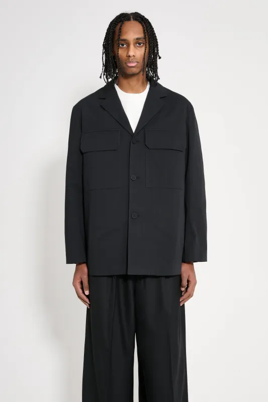 Jil Sander Washed Cotton Twill Jacket Black sold by Tres Bien