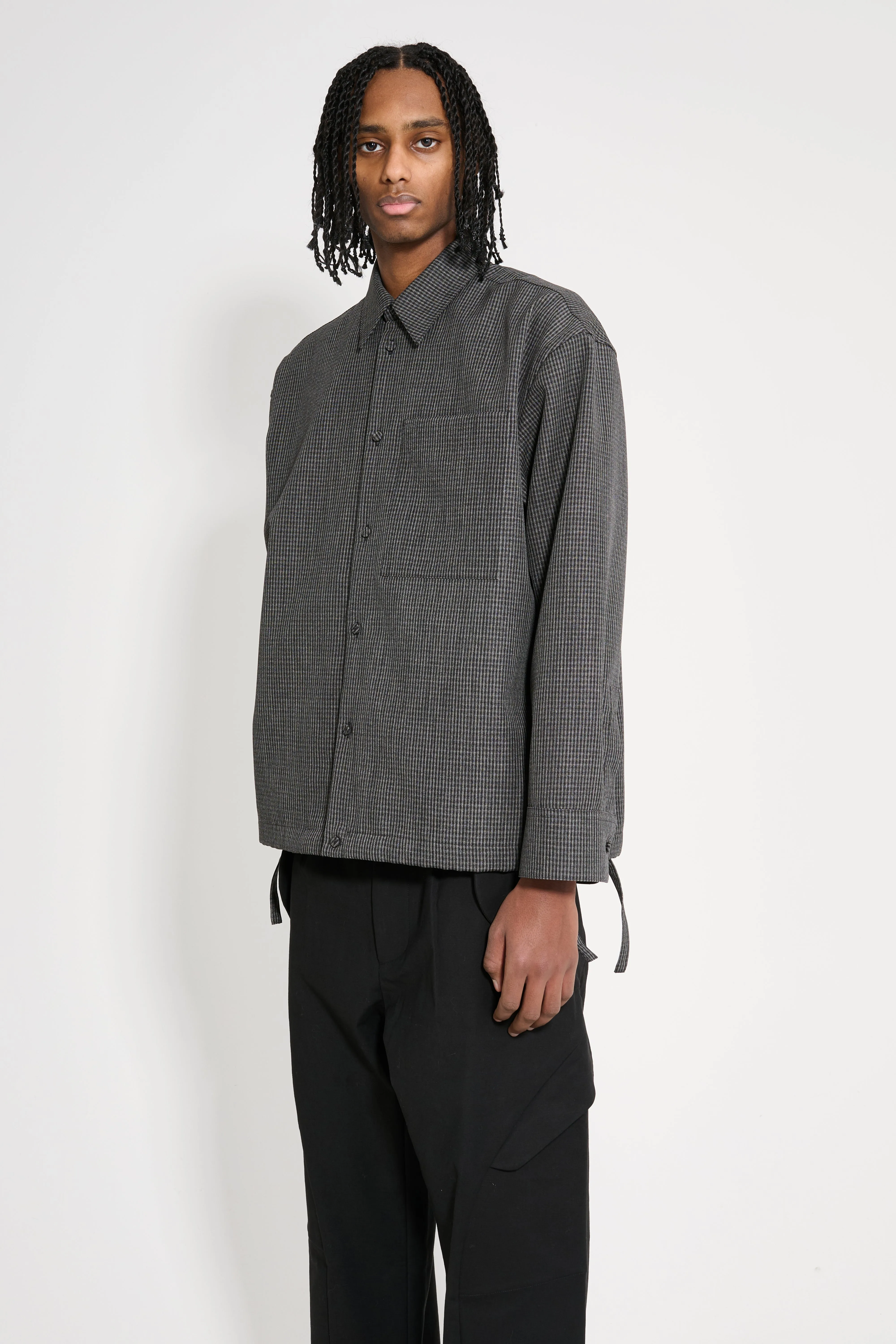 Jil Sander Wool Drawstring Overshirt Grey sold by Tres Bien product image thumbnail 2