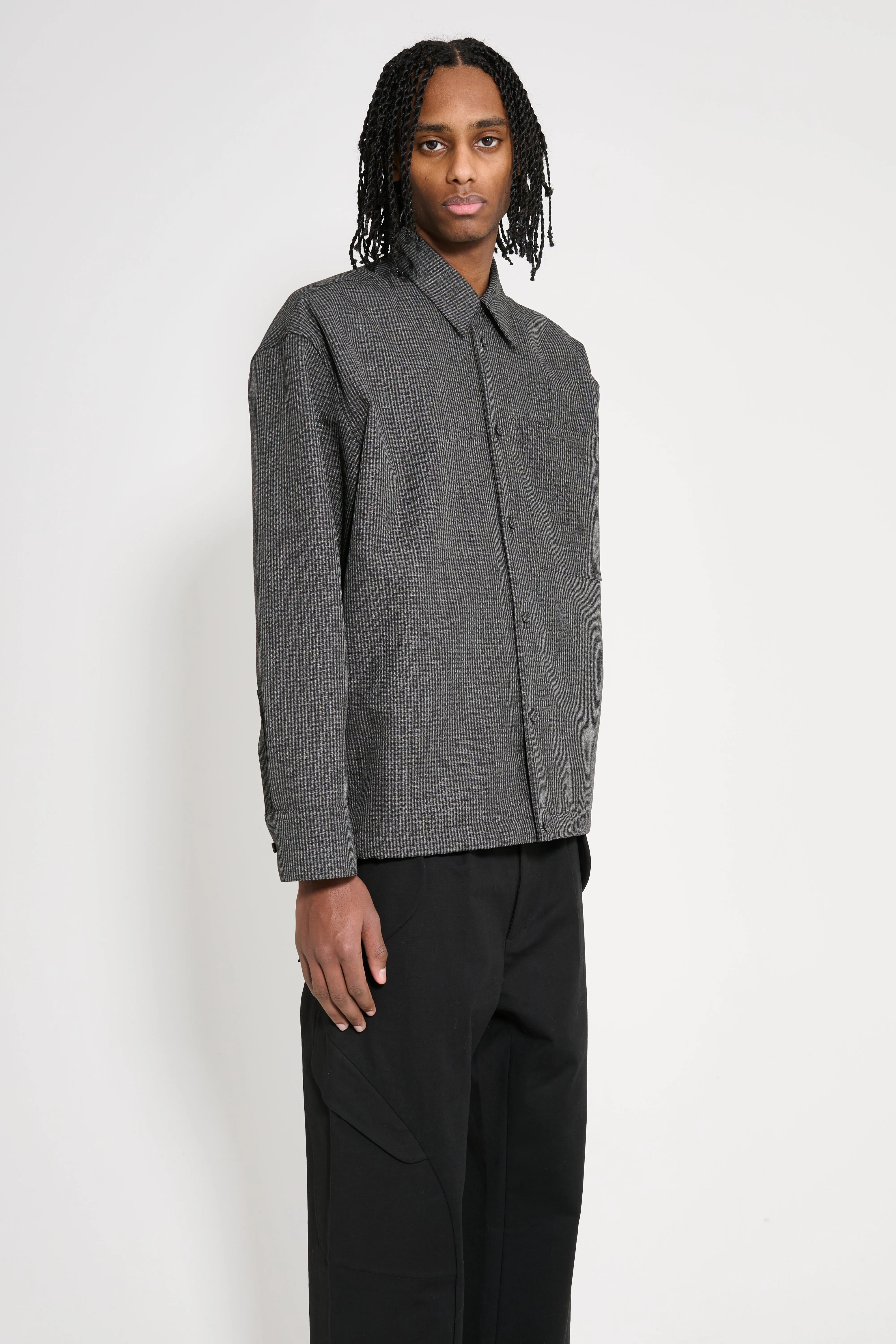 Jil Sander Wool Drawstring Overshirt Grey sold by Tres Bien product image thumbnail 3