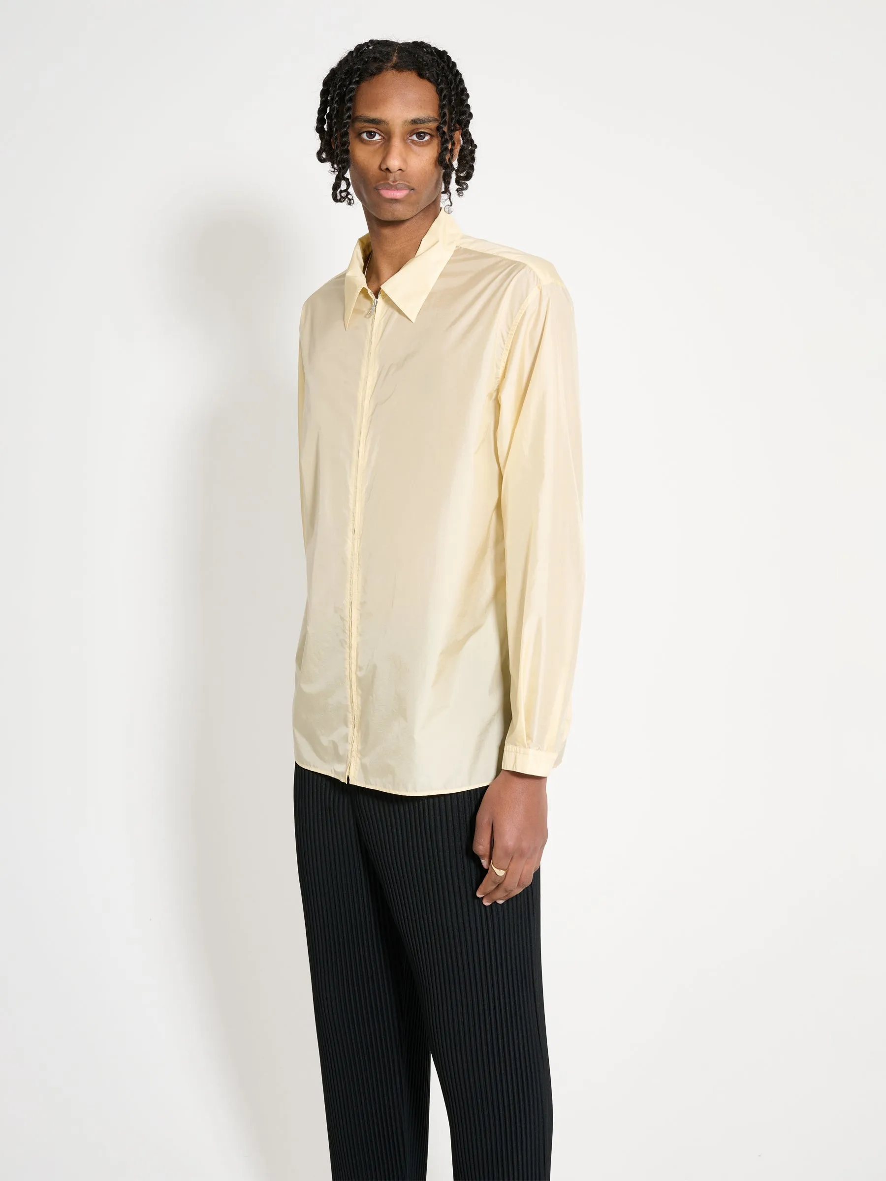 Auralee Light Nylon Zip Shirt Light Yellow sold by Tres Bien product image thumbnail 2
