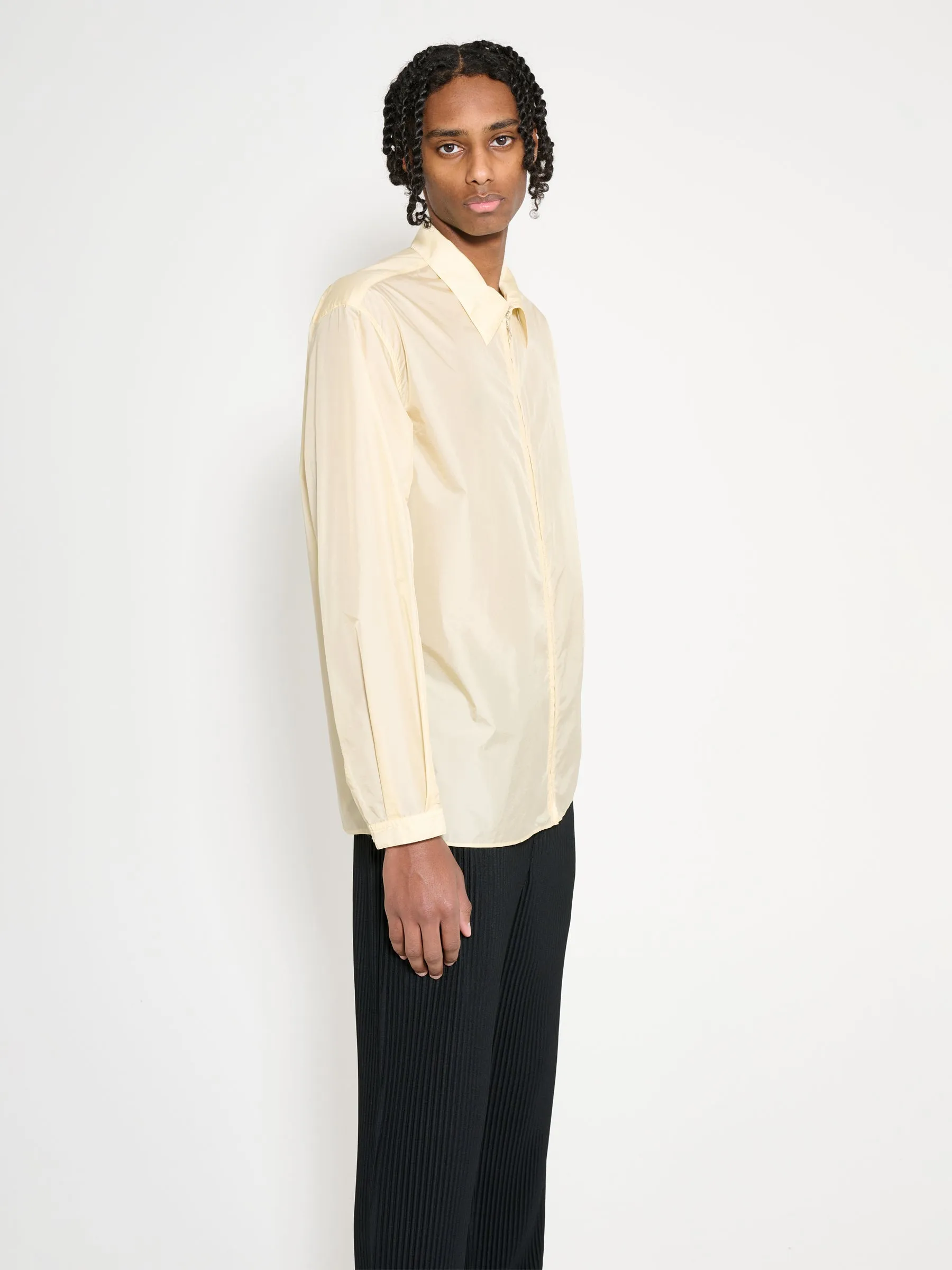 Auralee Light Nylon Zip Shirt Light Yellow sold by Tres Bien product image thumbnail 3