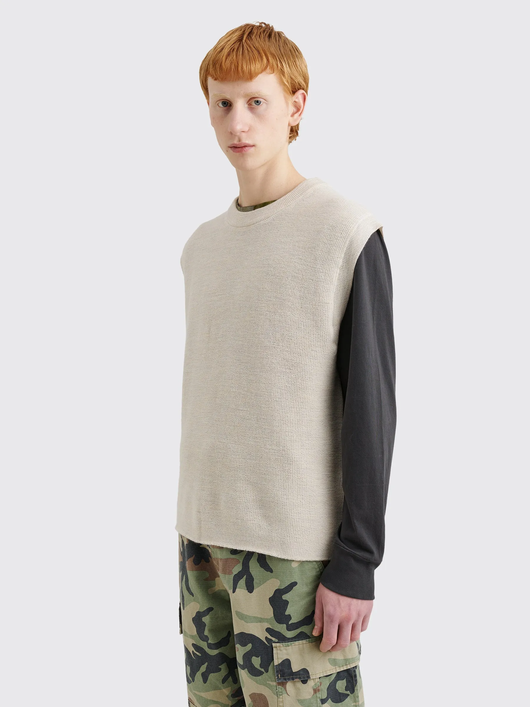 Margaret Howell MHL Crew Neck Slipover Utility Wool Chalk sold by Tres Bien product image thumbnail 2