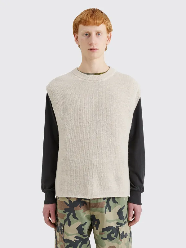 Margaret Howell MHL Crew Neck Slipover Utility Wool Chalk made by Margaret Howell