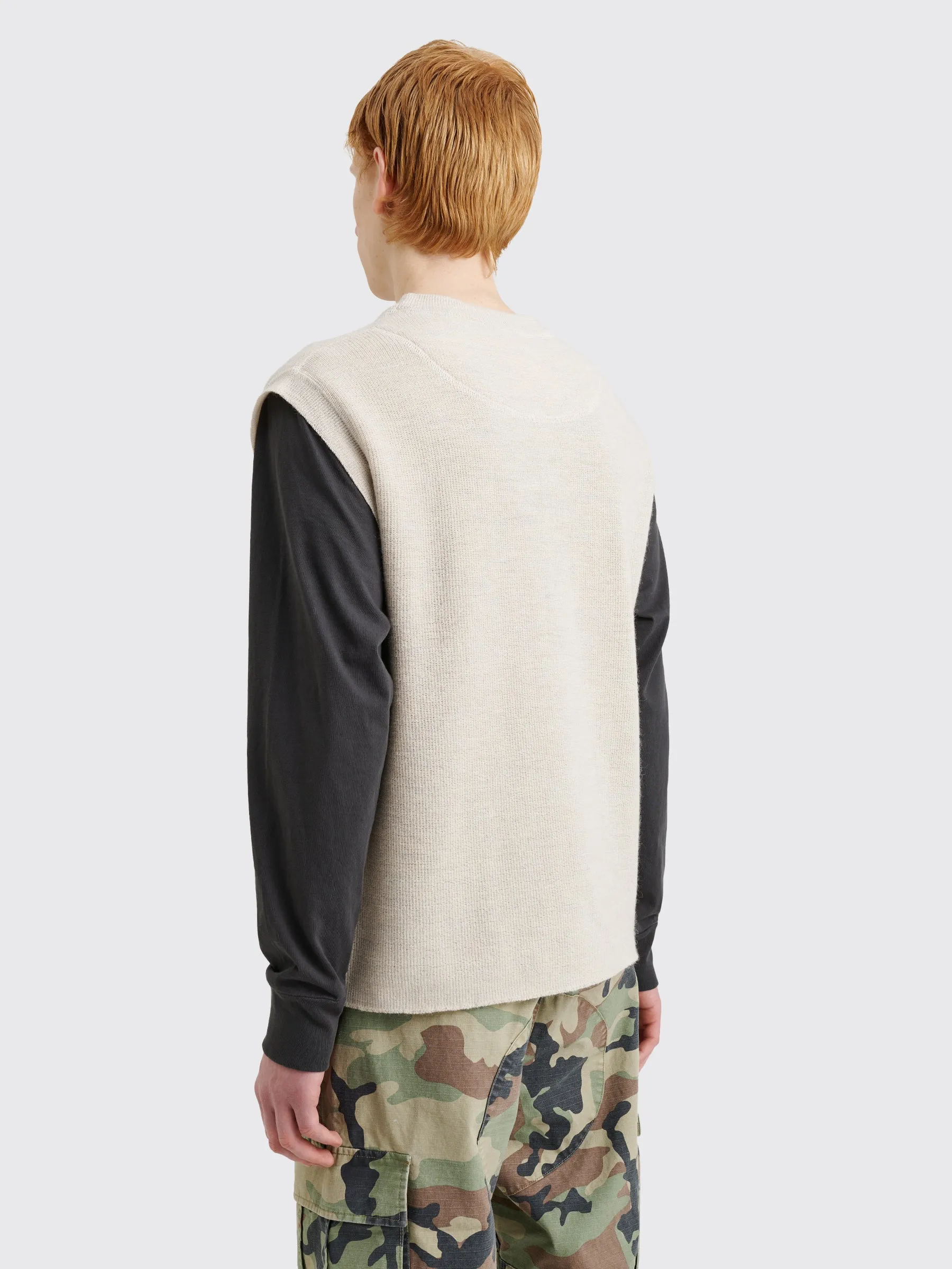 Margaret Howell MHL Crew Neck Slipover Utility Wool Chalk sold by Tres Bien product image thumbnail 4