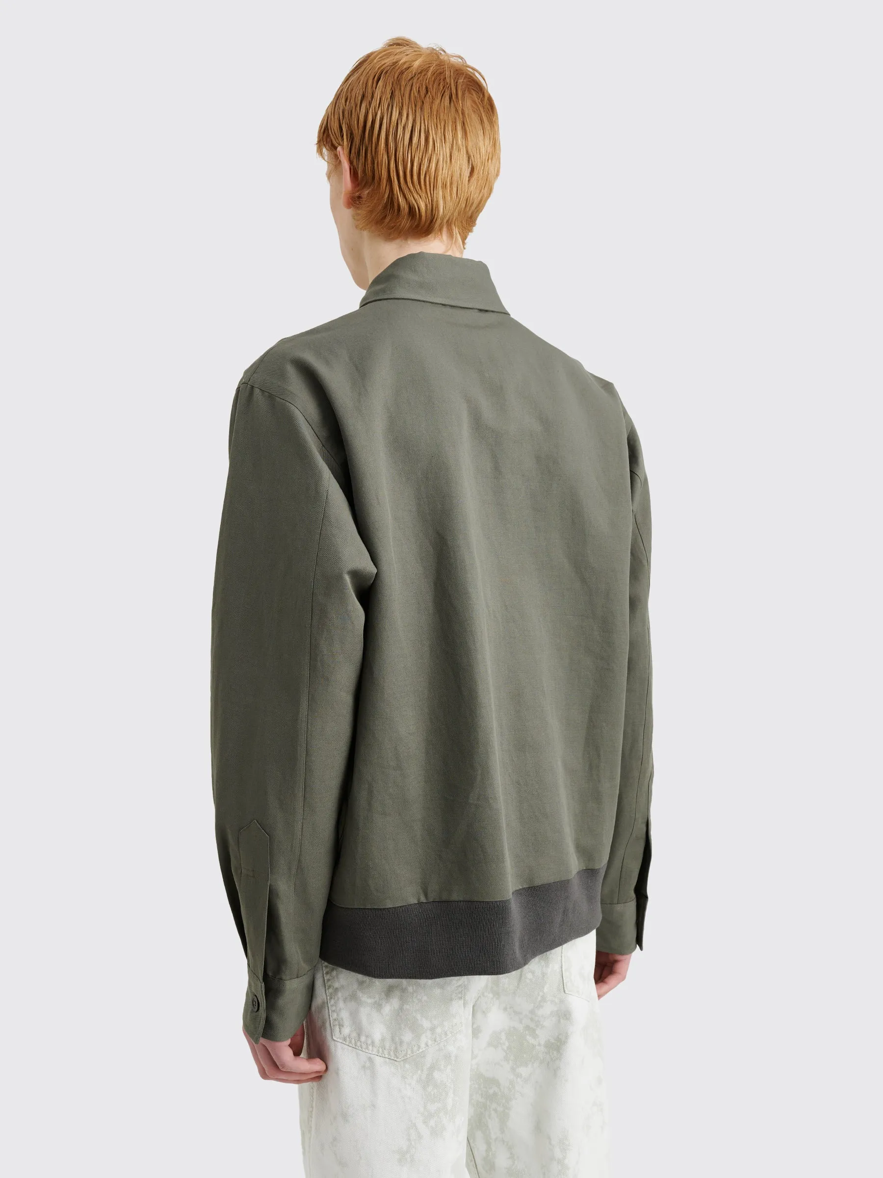 Margaret Howell Pull Over Shirt Light Cotton Linen Twill Grey Green sold by Tres Bien product image thumbnail 4