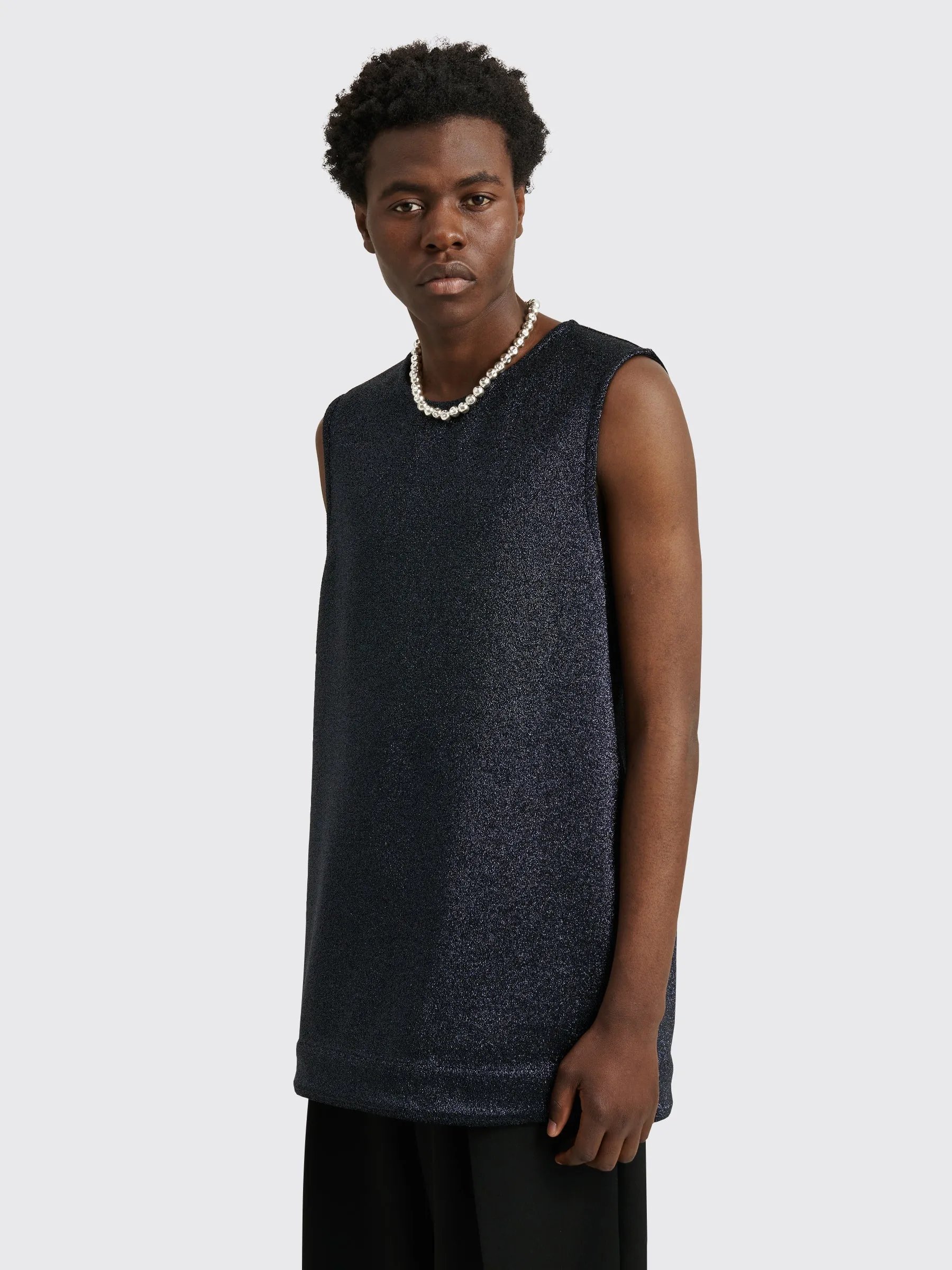 Jil Sander Metallic Tank Top Night Blue sold by Tres Bien