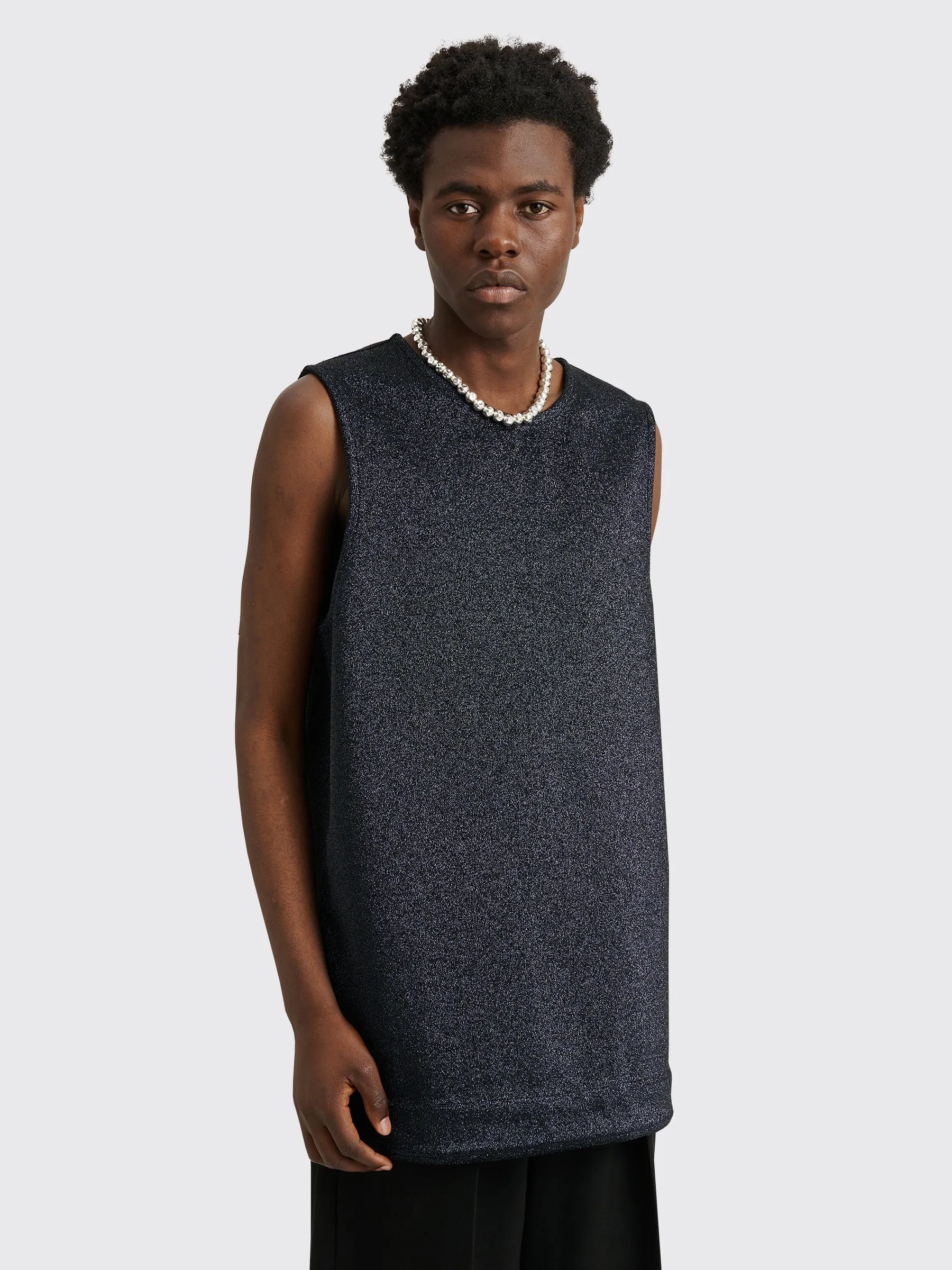 Jil Sander Metallic Tank Top Night Blue sold by Tres Bien product image thumbnail 3