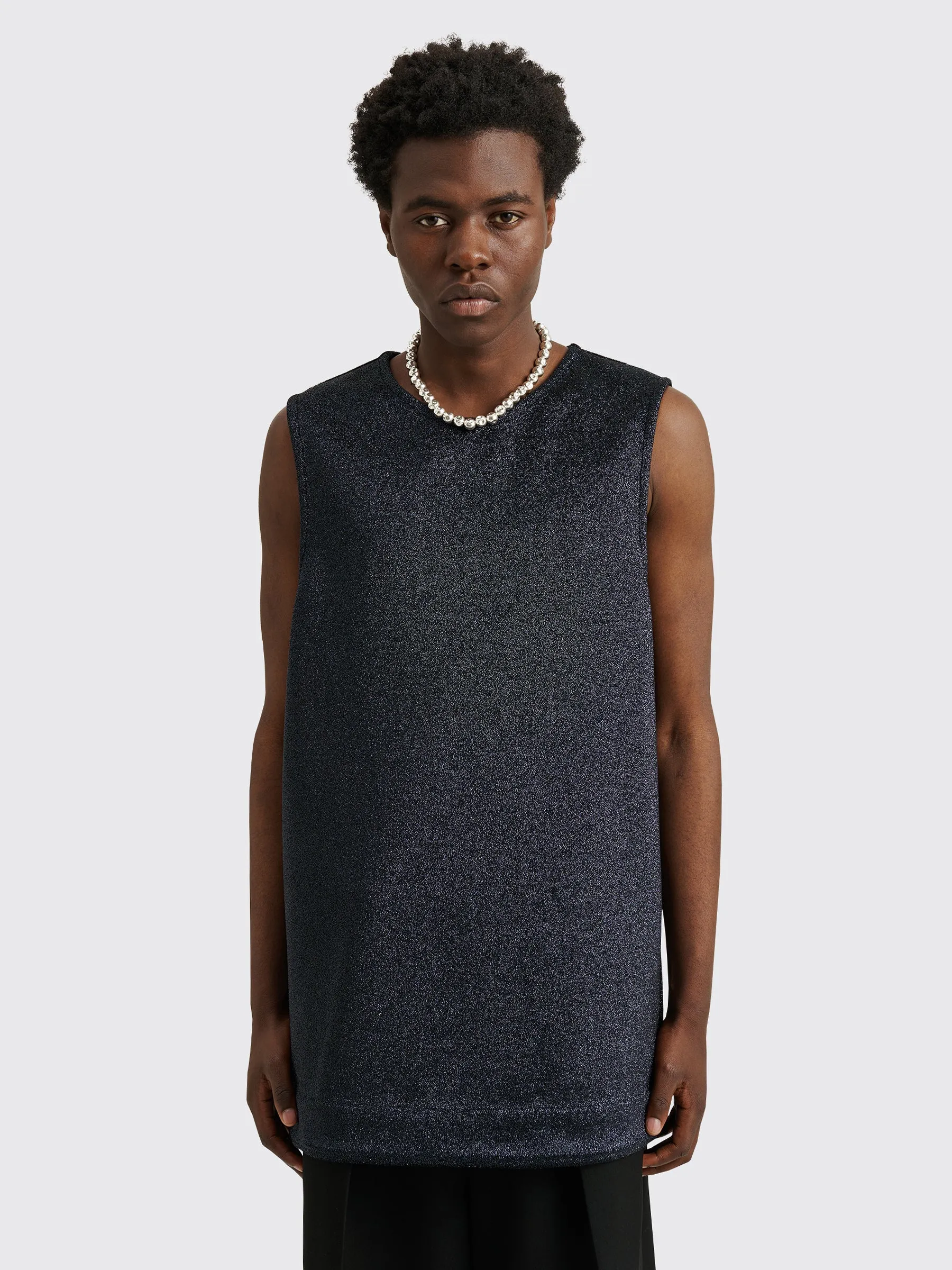 Jil Sander Metallic Tank Top Night Blue sold by Tres Bien product image thumbnail 4