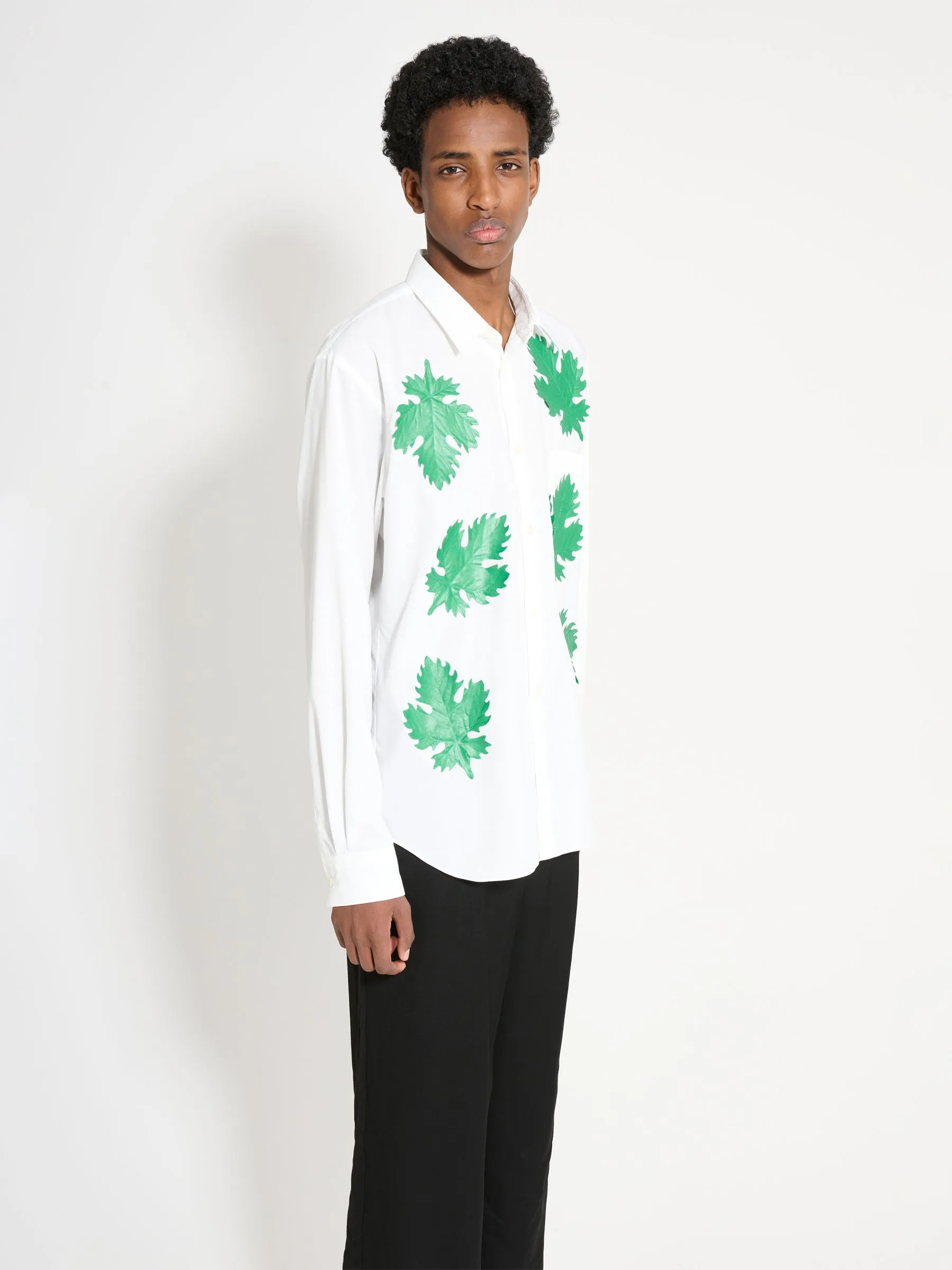 Comme des Garçons Homme Plus Broad Leaf Motif C Shirt White / Green sold by Tres Bien product image thumbnail 3
