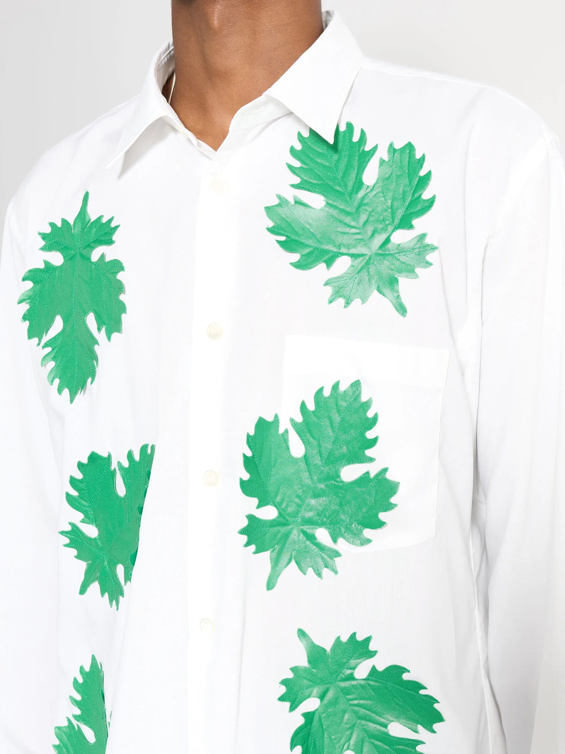 Comme des Garçons Homme Plus Broad Leaf Motif C Shirt White / Green sold by Tres Bien product image thumbnail 5
