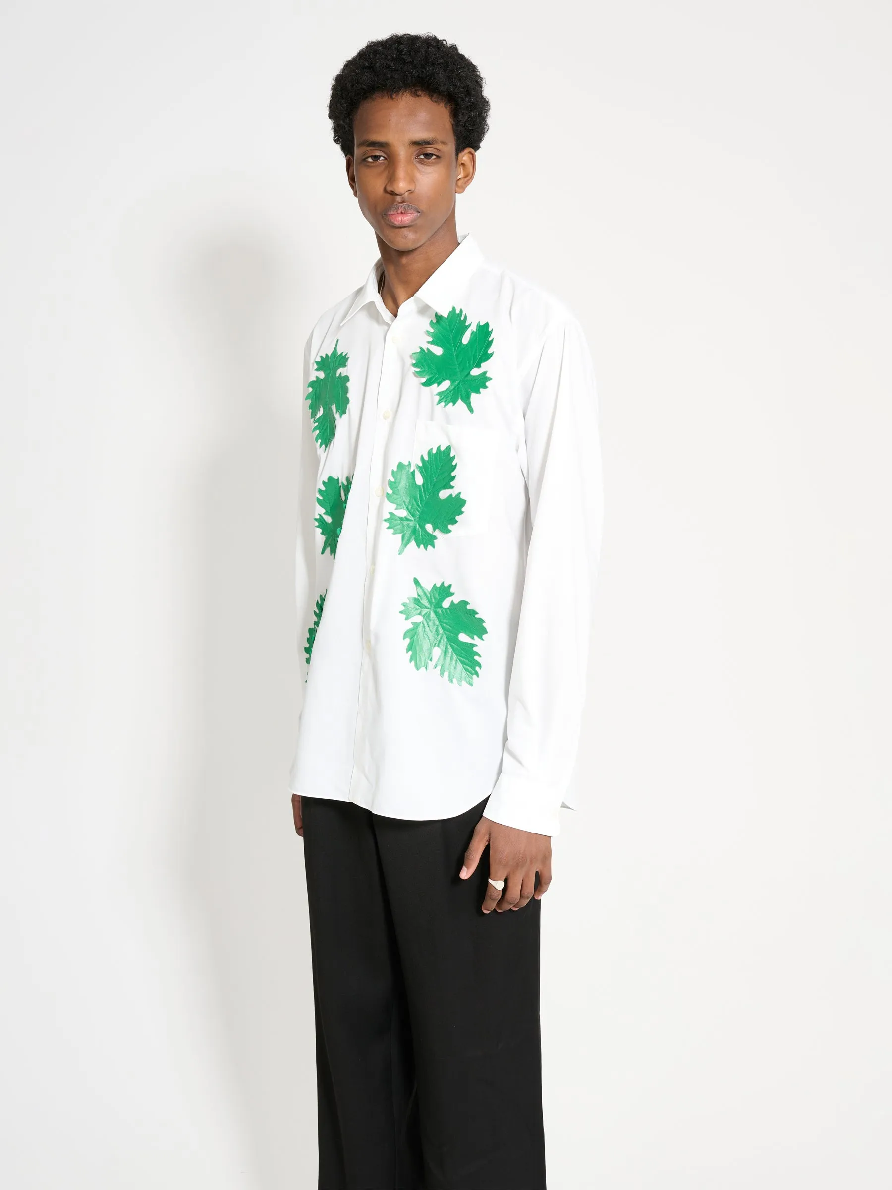 Comme des Garçons Homme Plus Broad Leaf Motif C Shirt White / Green sold by Tres Bien product image thumbnail 2