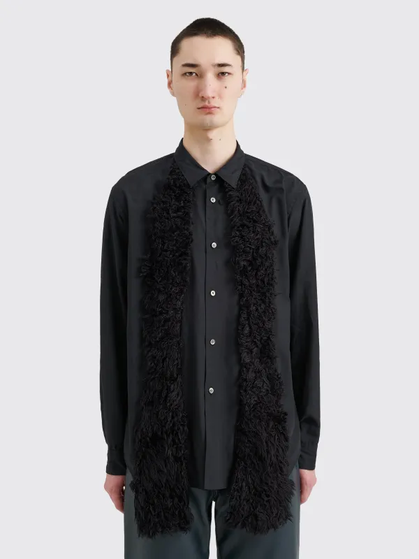 Comme des Garçons Homme Plus Fake Fur Panel Shirt Black sold by Tres Bien