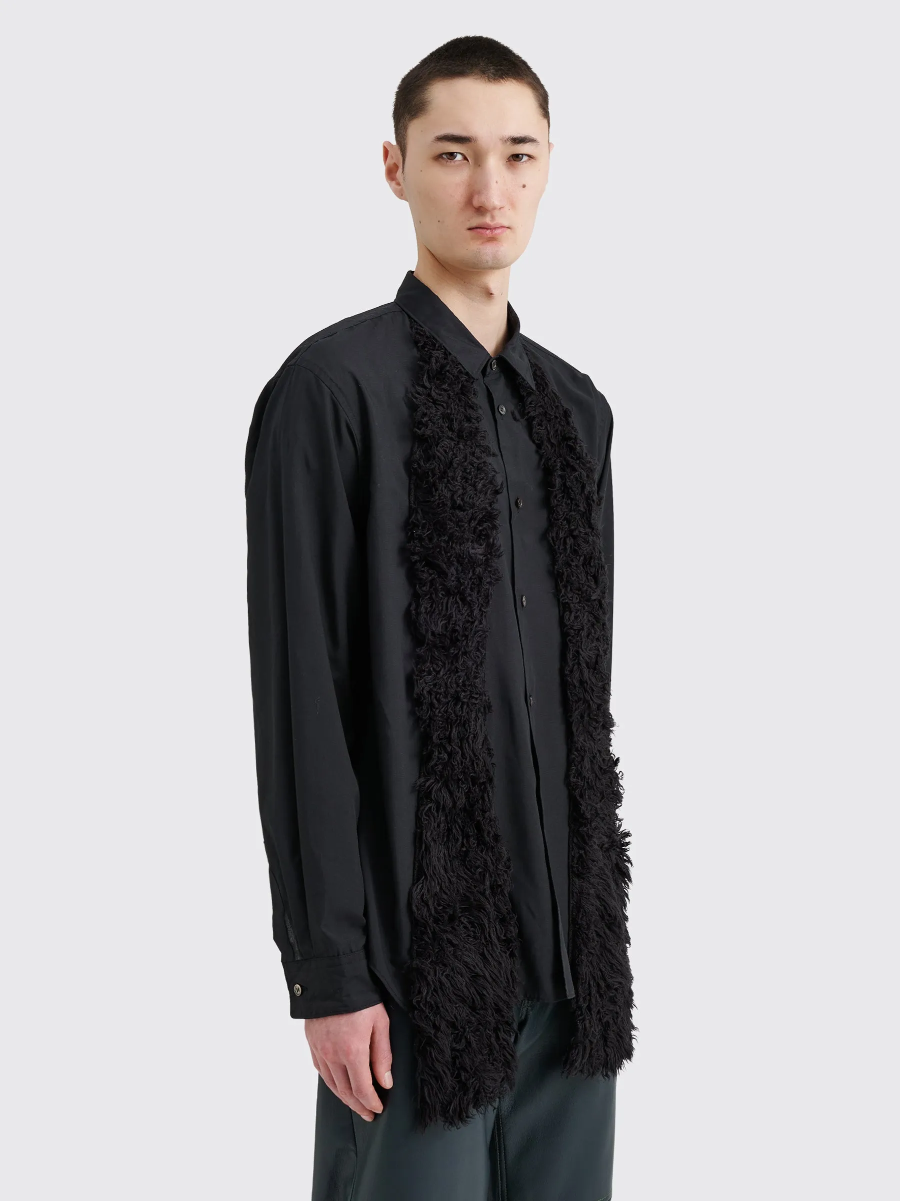 Comme des Garçons Homme Plus Fake Fur Panel Shirt Black sold by Tres Bien product image thumbnail 4