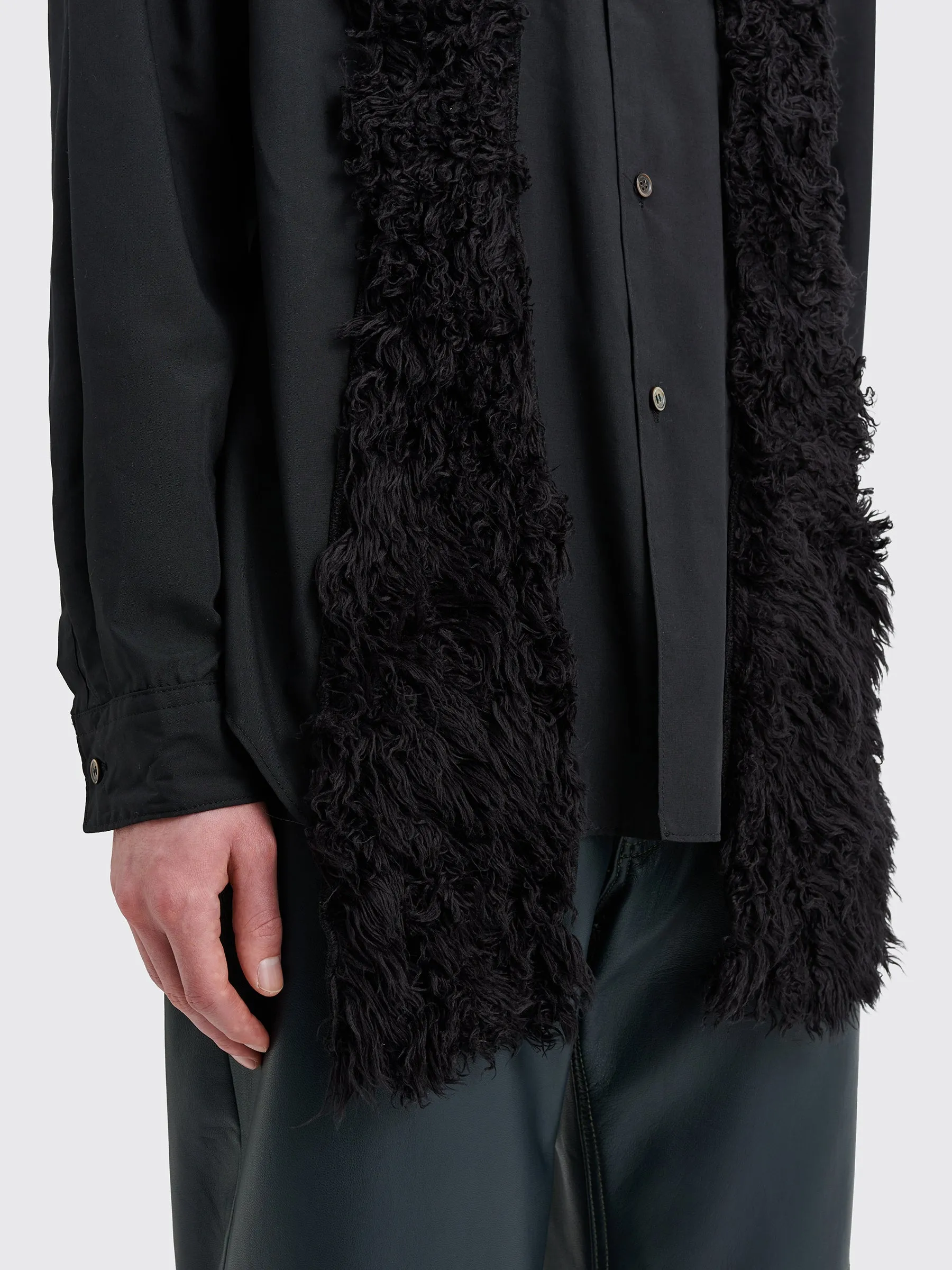 Comme des Garçons Homme Plus Fake Fur Panel Shirt Black sold by Tres Bien product image thumbnail 5