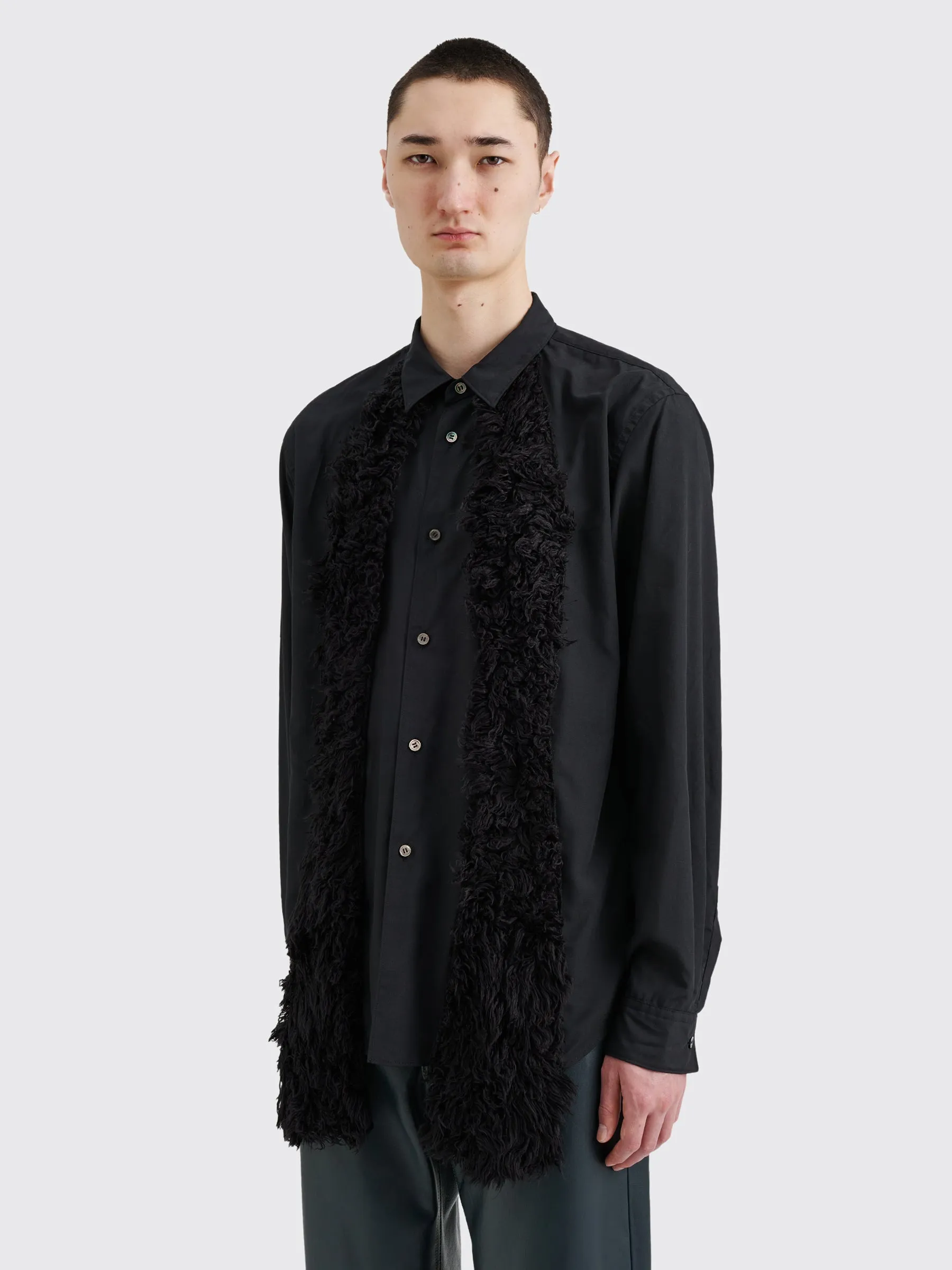 Comme des Garçons Homme Plus Fake Fur Panel Shirt Black sold by Tres Bien product image thumbnail 2