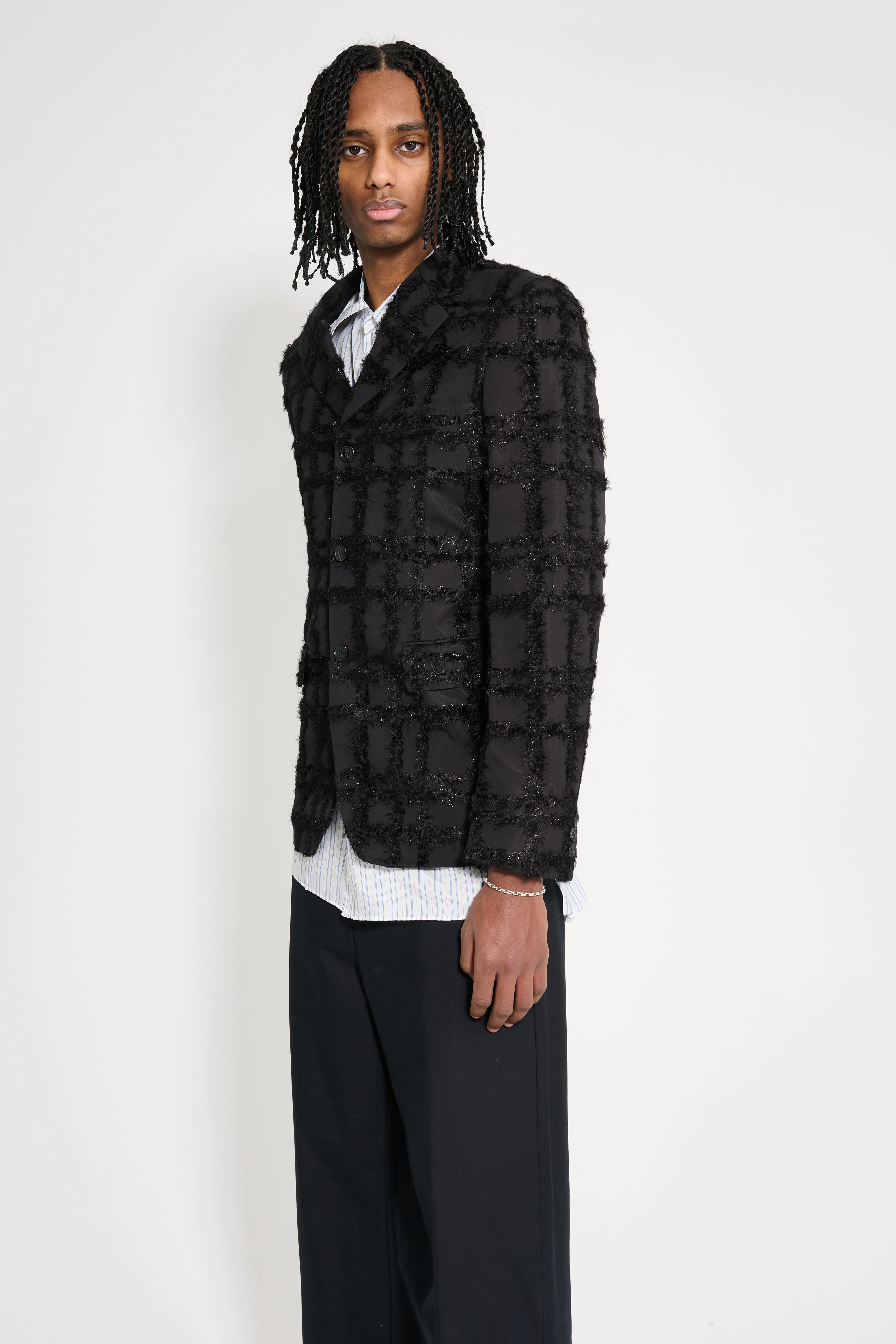 Comme des Garçons Homme Plus Fil-Coupé Effect Blazer Black sold by Tres Bien product image thumbnail 4
