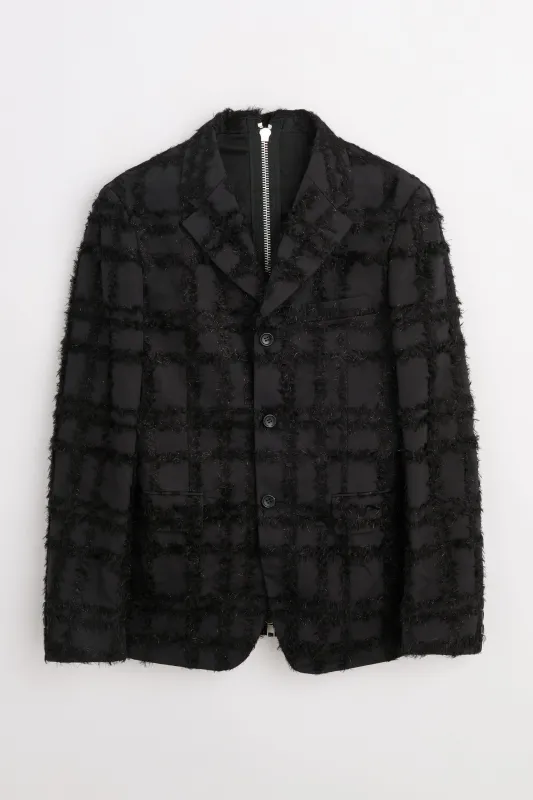Comme des Garçons Homme Plus Fil-Coupé Effect Blazer Black sold by Tres Bien