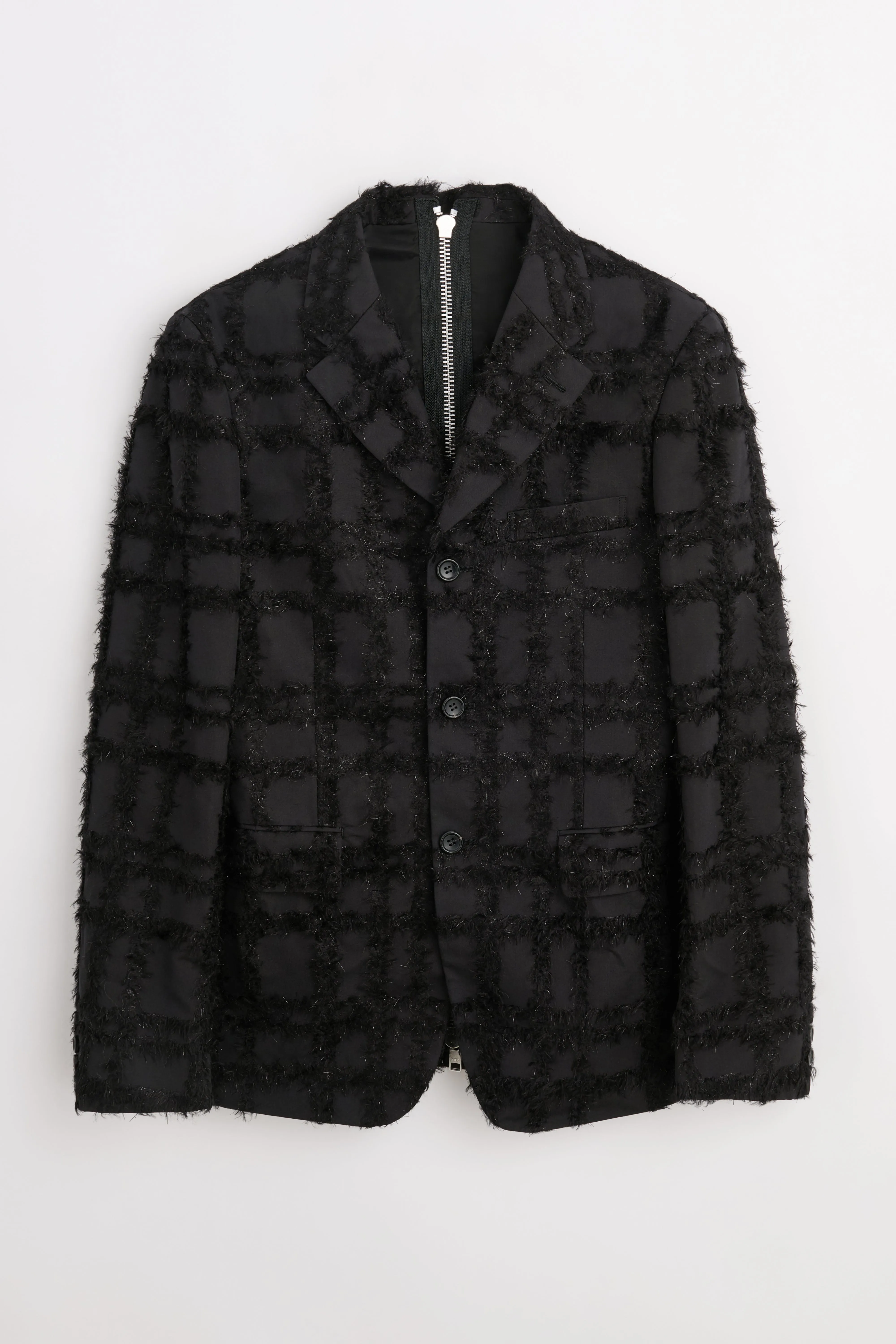 Comme des Garçons Homme Plus Fil-Coupé Effect Blazer Black sold by Tres Bien