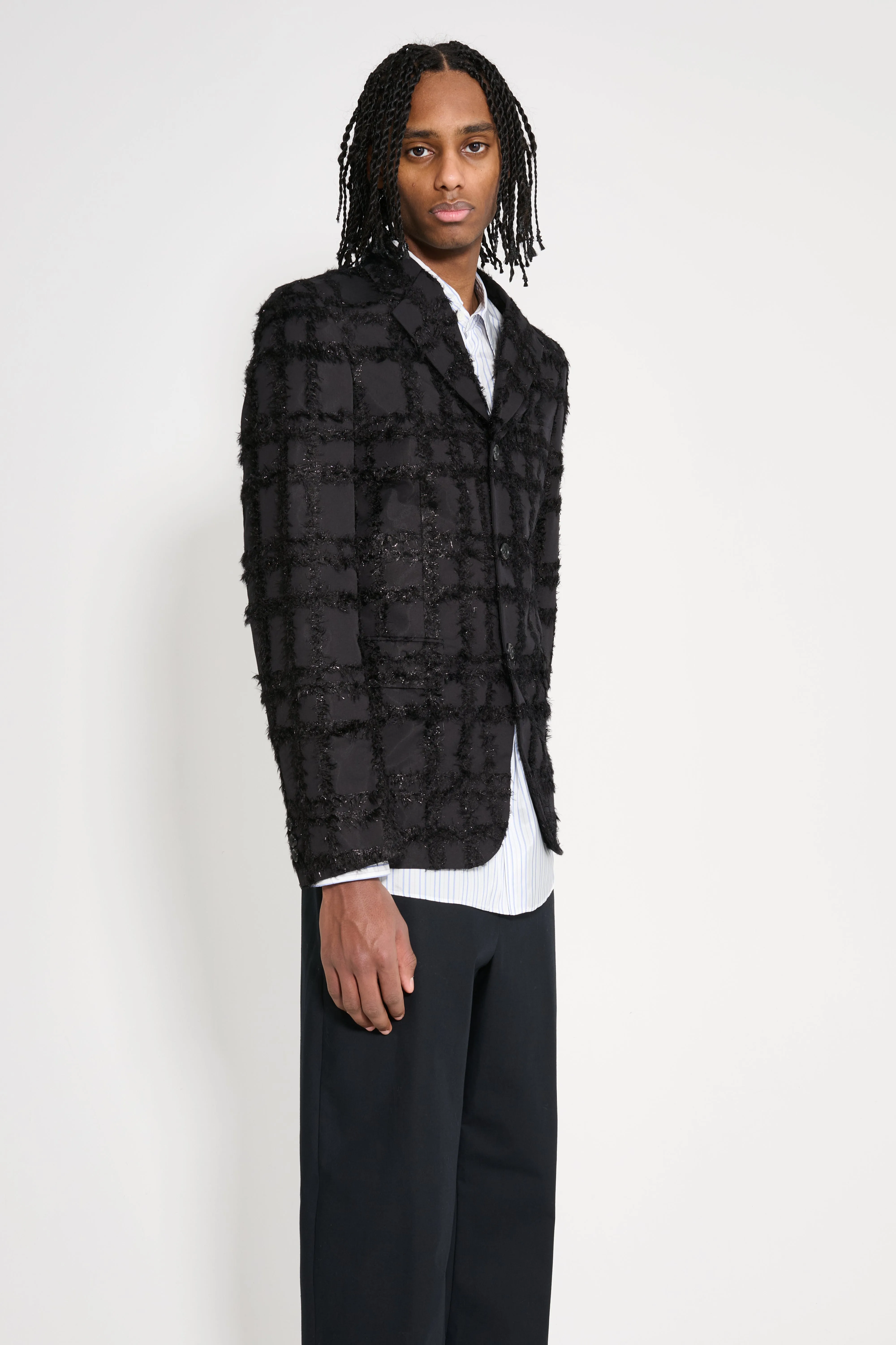 Comme des Garçons Homme Plus Fil-Coupé Effect Blazer Black sold by Tres Bien product image thumbnail 3