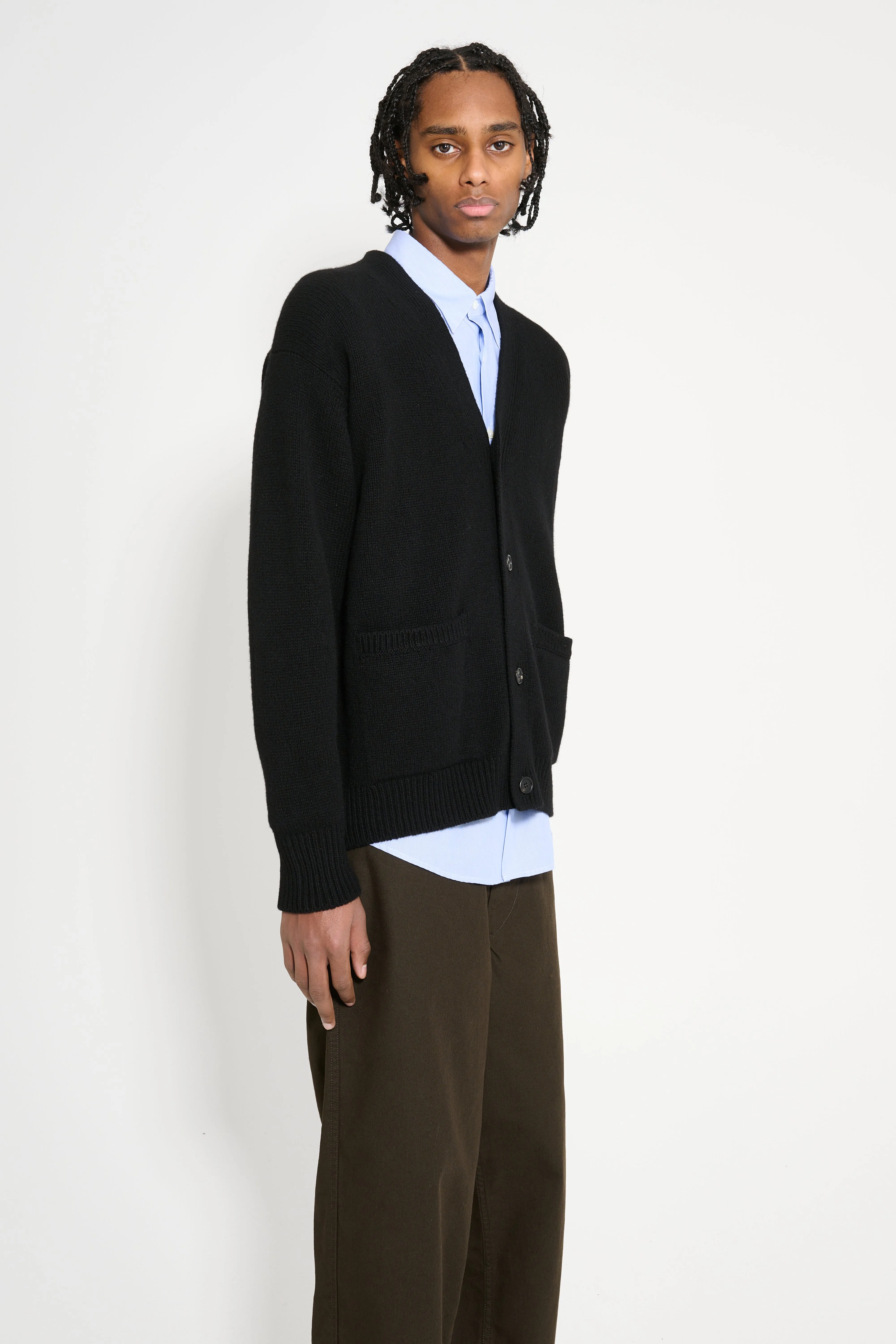 Margaret Howell Boxy Cardigan Geelong Black sold by Tres Bien product image thumbnail 3