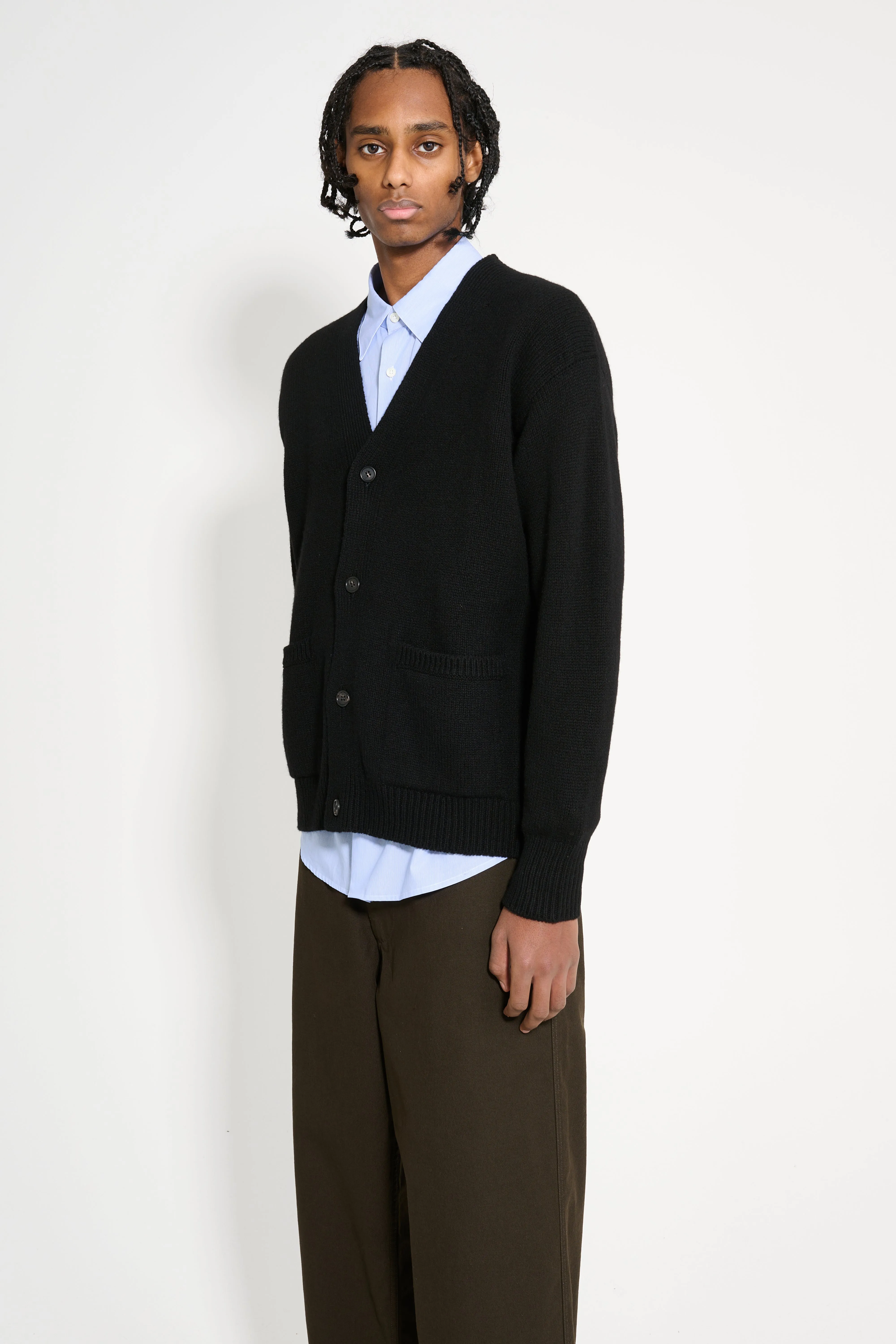 Margaret Howell Boxy Cardigan Geelong Black sold by Tres Bien product image thumbnail 2