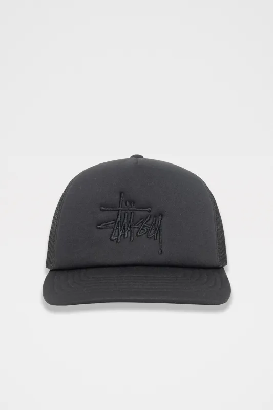 Stüssy Big Basic Trucker Cap Shadow Black sold by Tres Bien