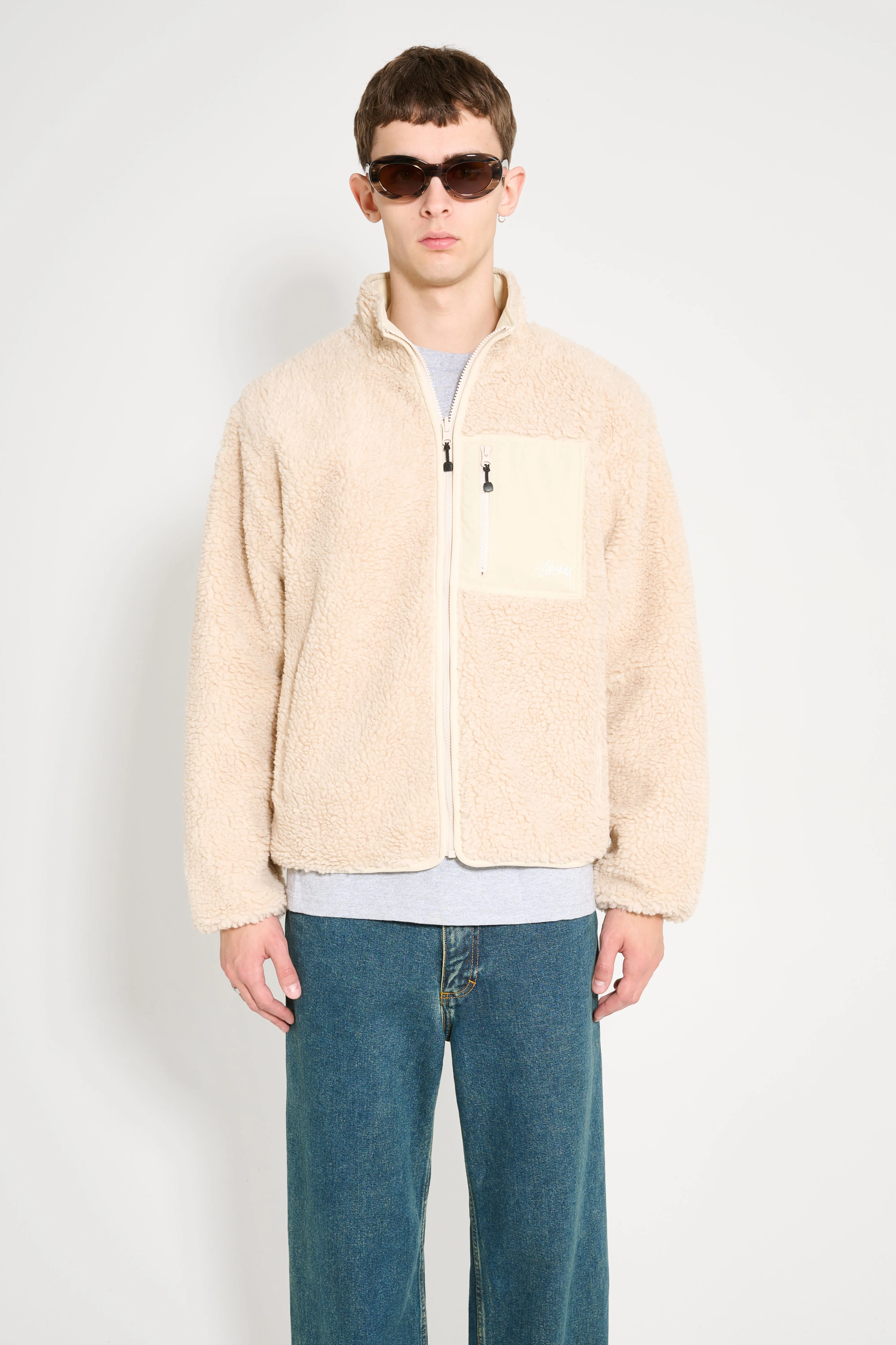 Stüssy Sherpa Reversible Jacket Natural sold by Tres Bien