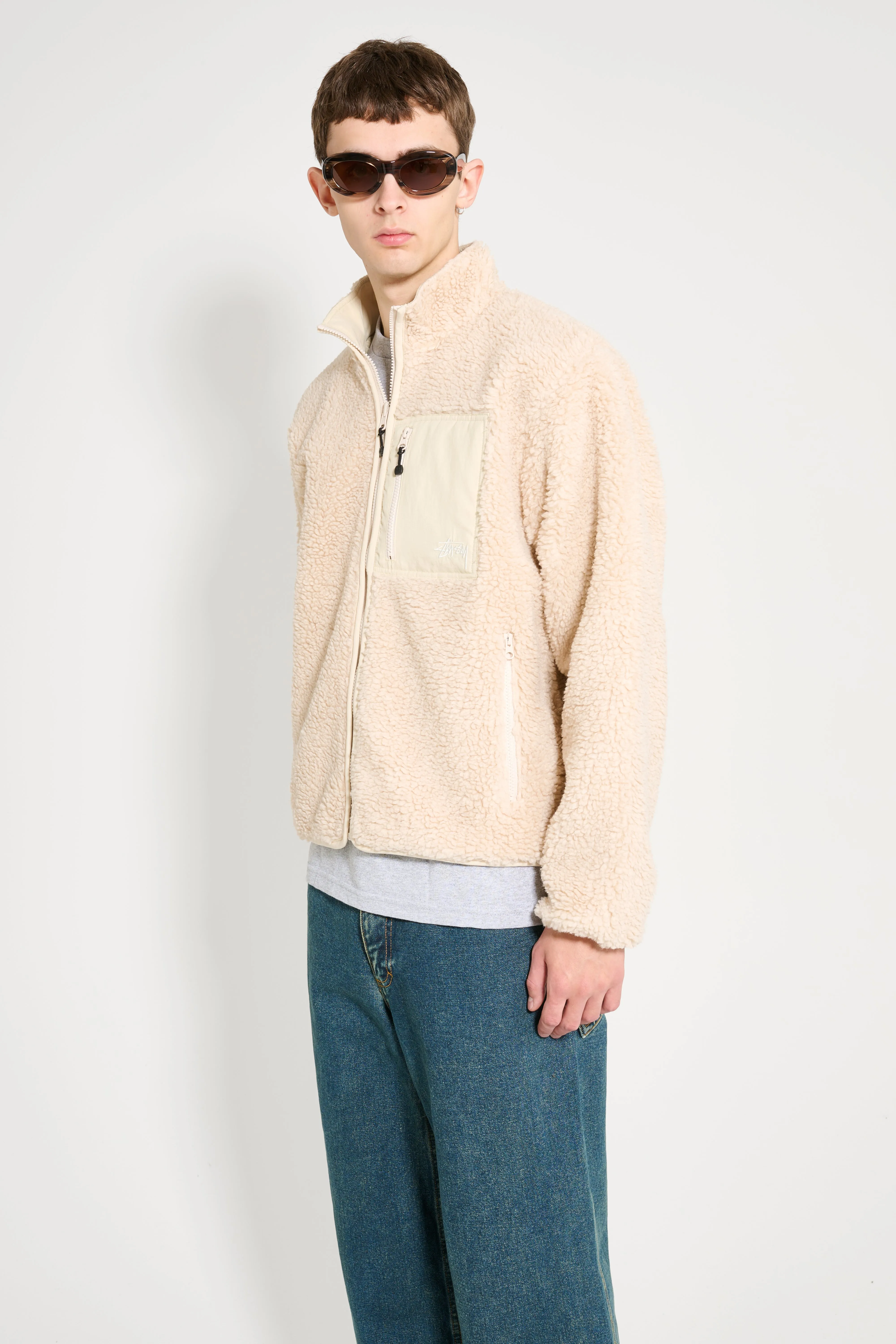 Stüssy Sherpa Reversible Jacket Natural sold by Tres Bien product image thumbnail 2