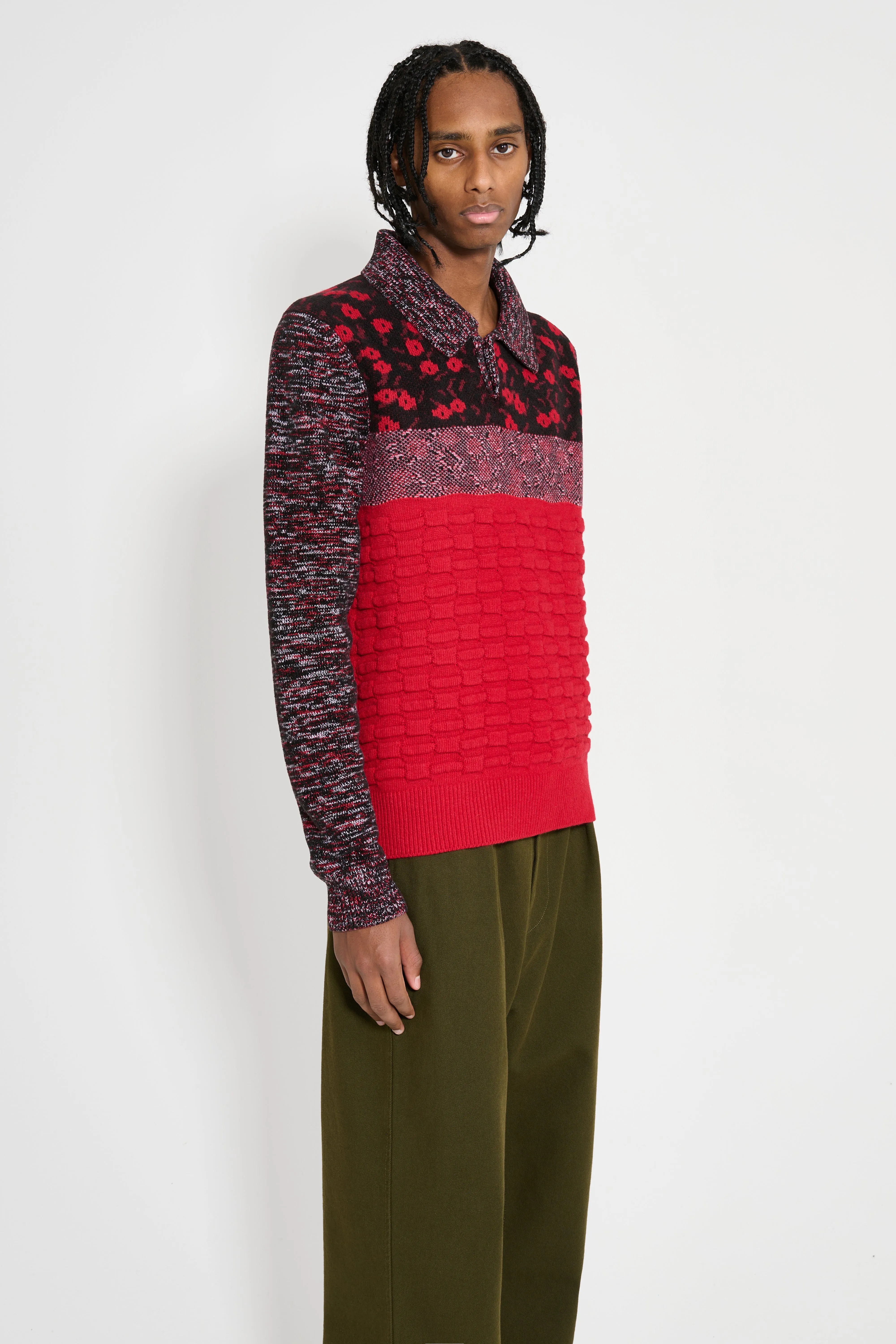 JW Anderson Multi Stitch Polo Bright Red sold by Tres Bien product image thumbnail 3