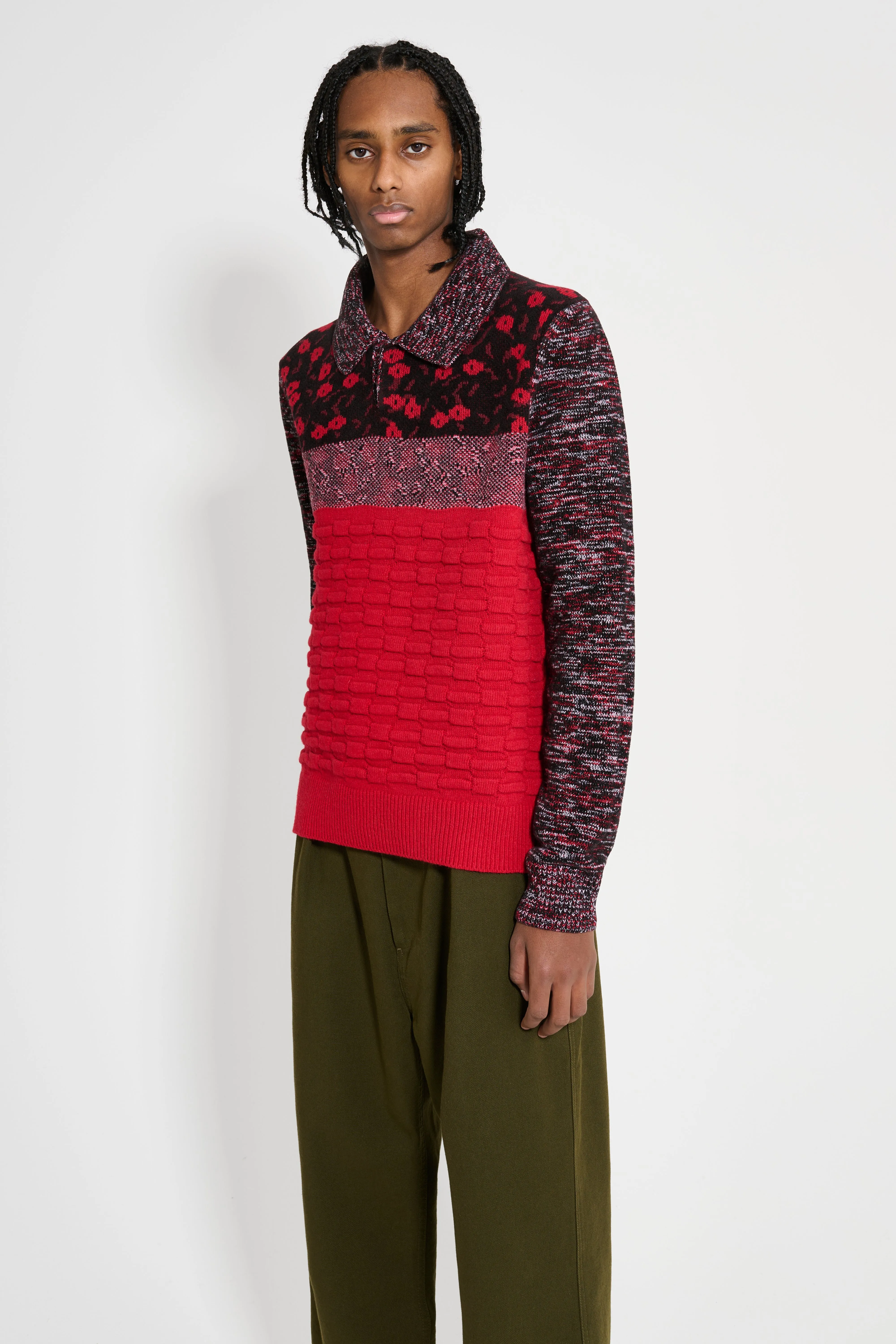 JW Anderson Multi Stitch Polo Bright Red sold by Tres Bien product image thumbnail 2