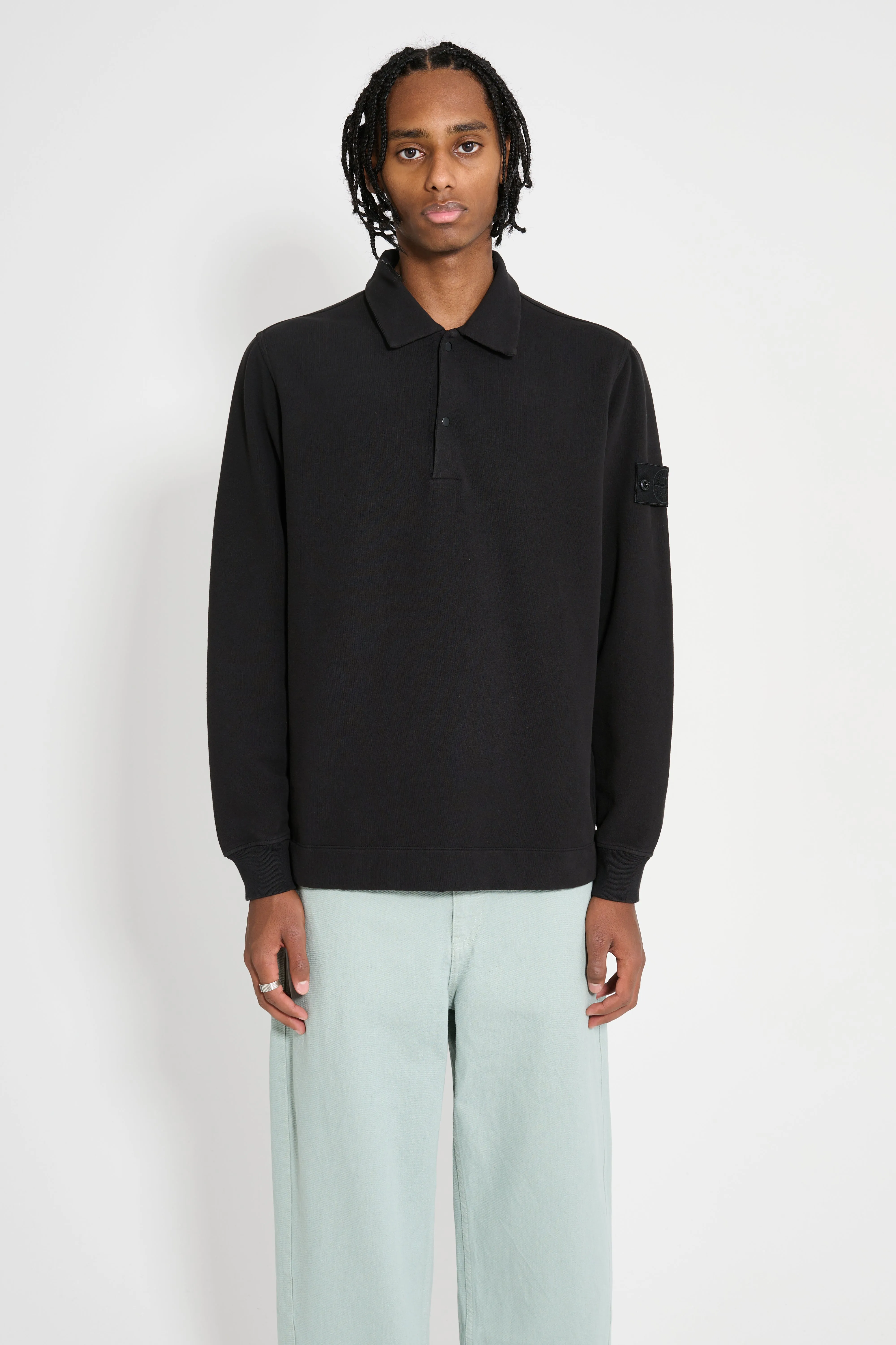 Stone Island Ghost Polo Sweatshirt Black sold by Tres Bien
