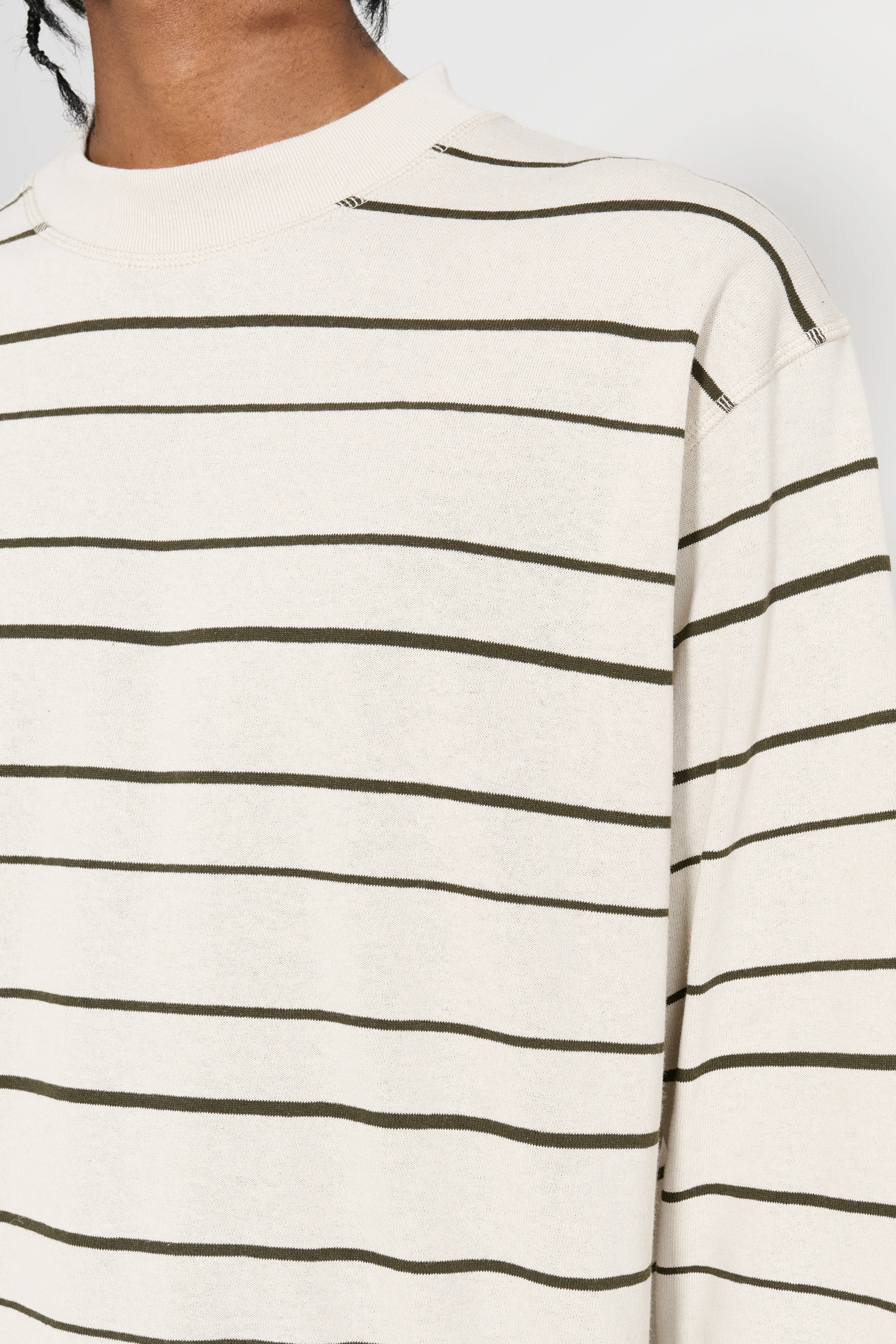 Margaret Howell MHL Wide Crew Matelot Shadow Stripe Jersey Chalk / Assam sold by Tres Bien product image thumbnail 4