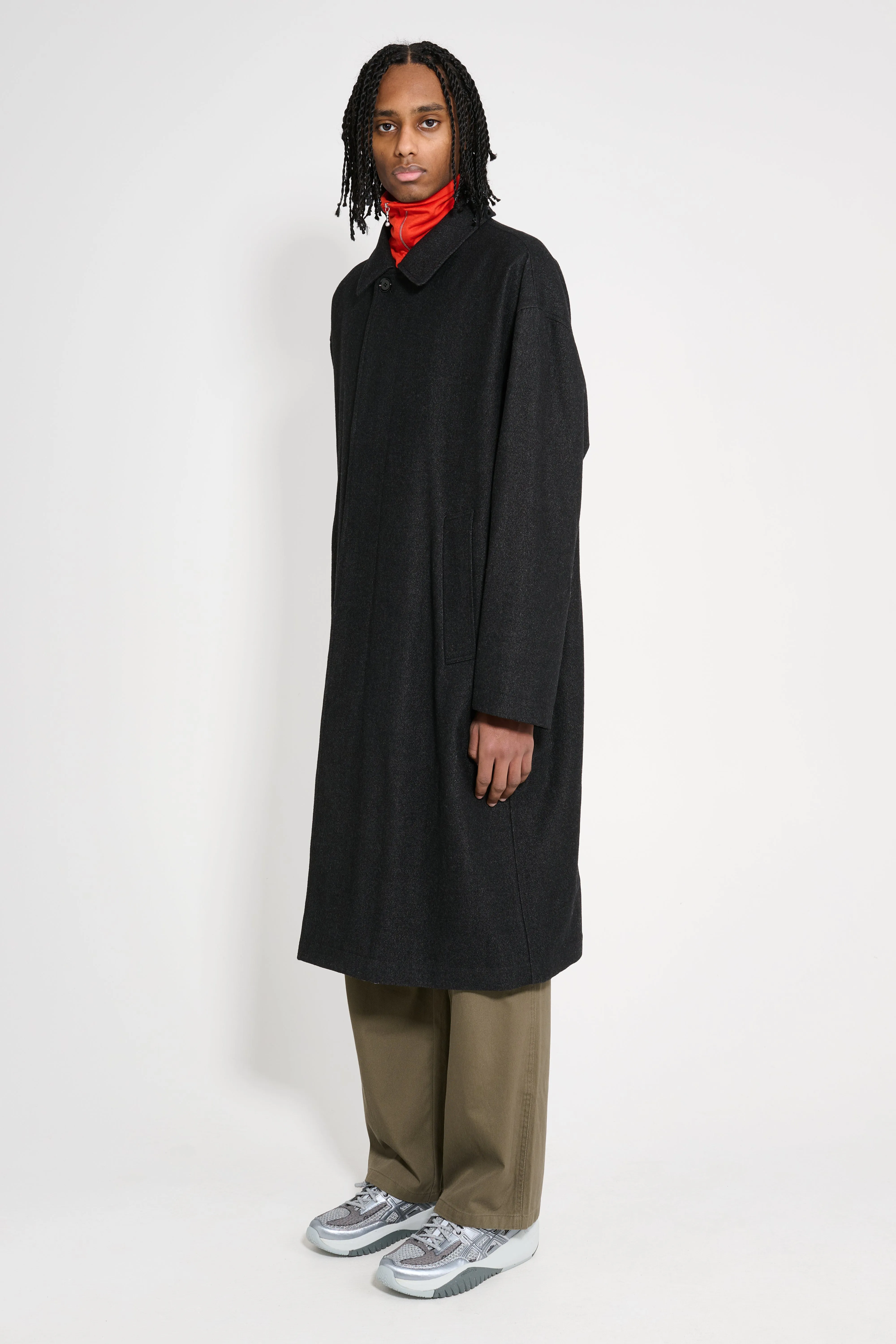 Lemaire Boxy Overcoat Black / Grey Melange sold by Tres Bien product image thumbnail 2