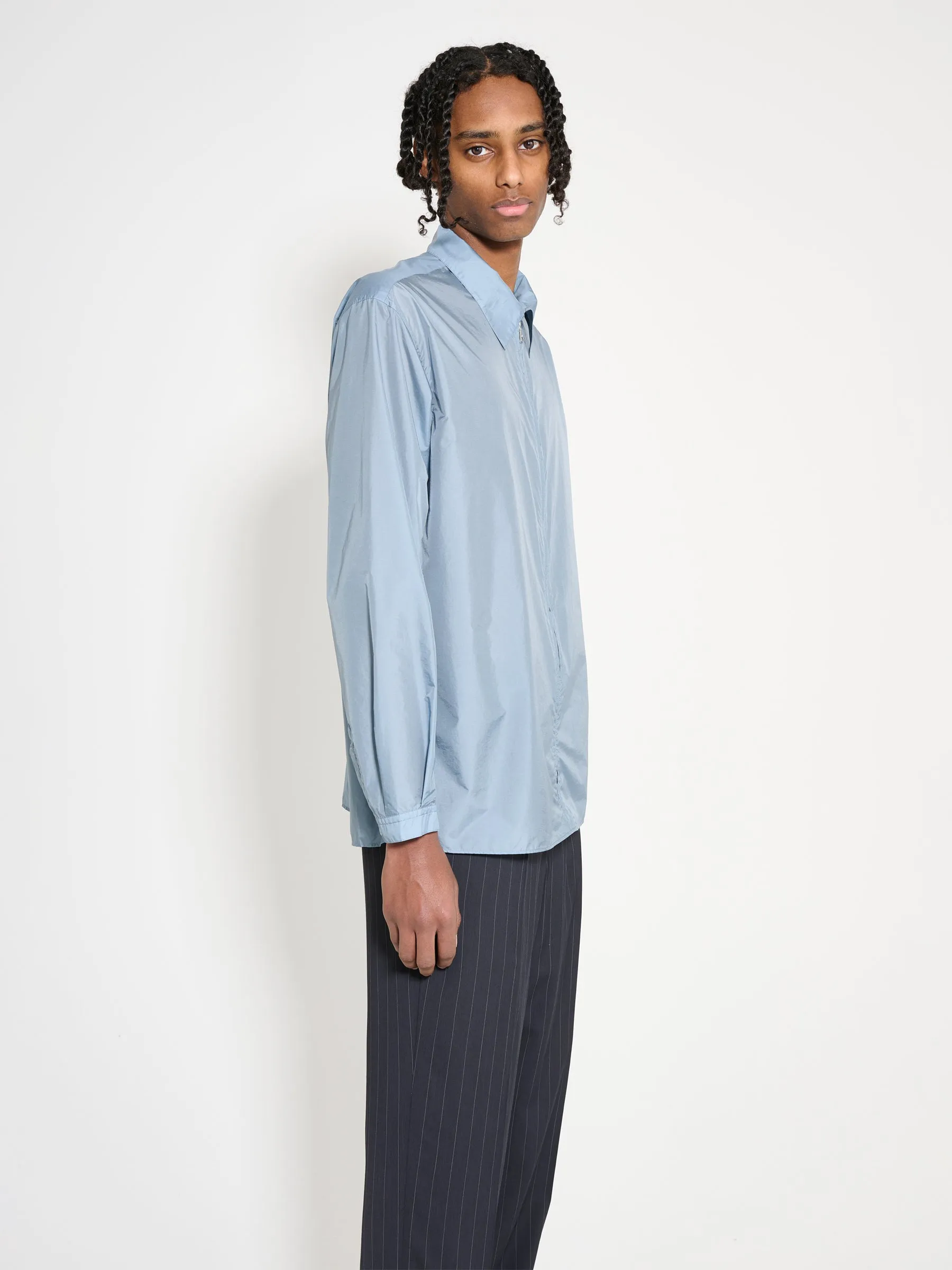 Auralee Light Nylon Zip Shirt Blue Grey sold by Tres Bien product image thumbnail 3