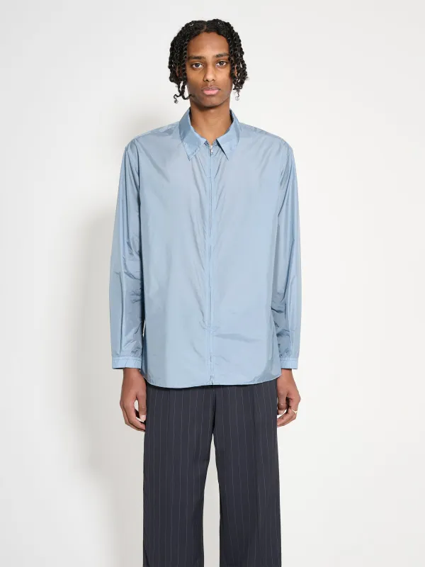 Auralee Light Nylon Zip Shirt Blue Grey sold by Tres Bien