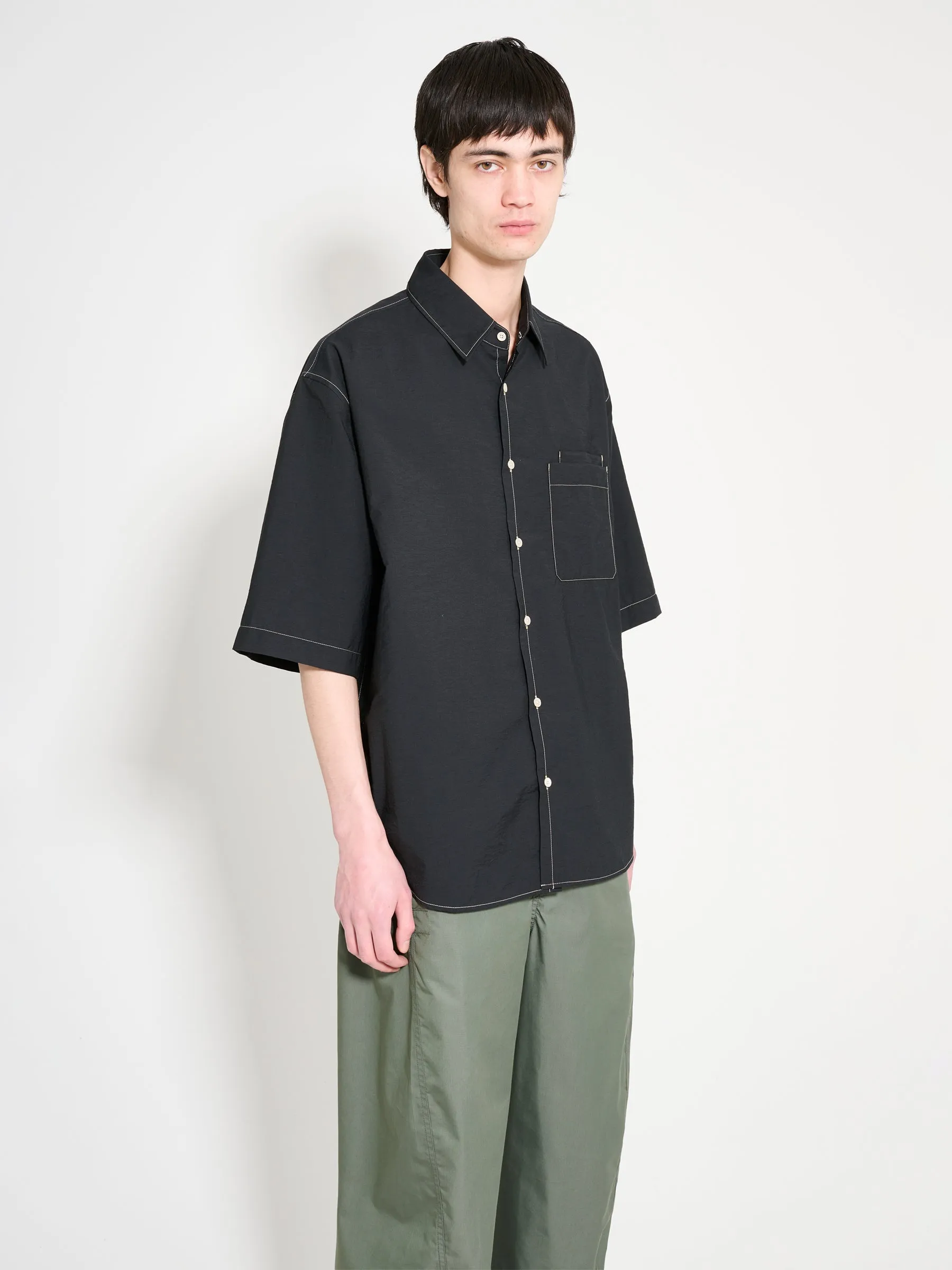 Lemaire Double Pocket Short Sleeve Shirt Black sold by Tres Bien product image thumbnail 3