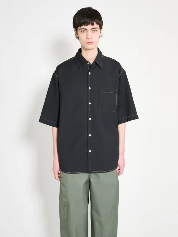 Lemaire Double Pocket Short Sleeve Shirt Black sold by Tres Bien