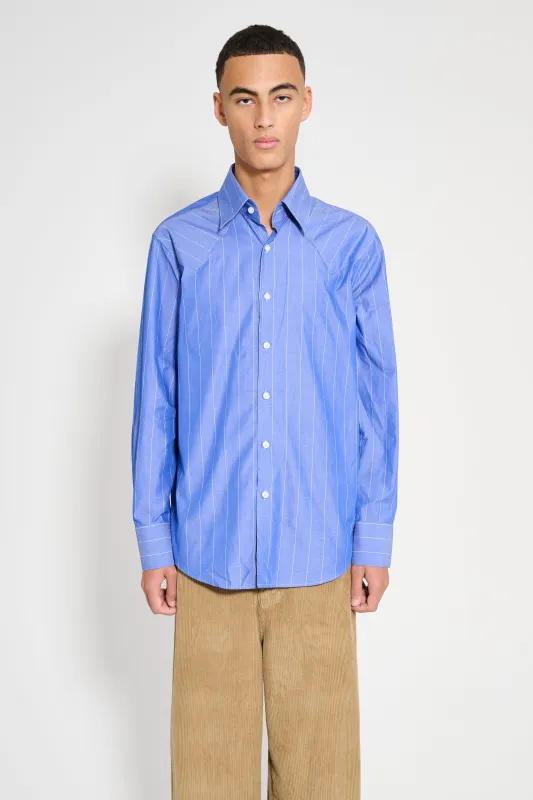 Carter Young Western Business Shirt Cobalt / Off-White made by Carter Young