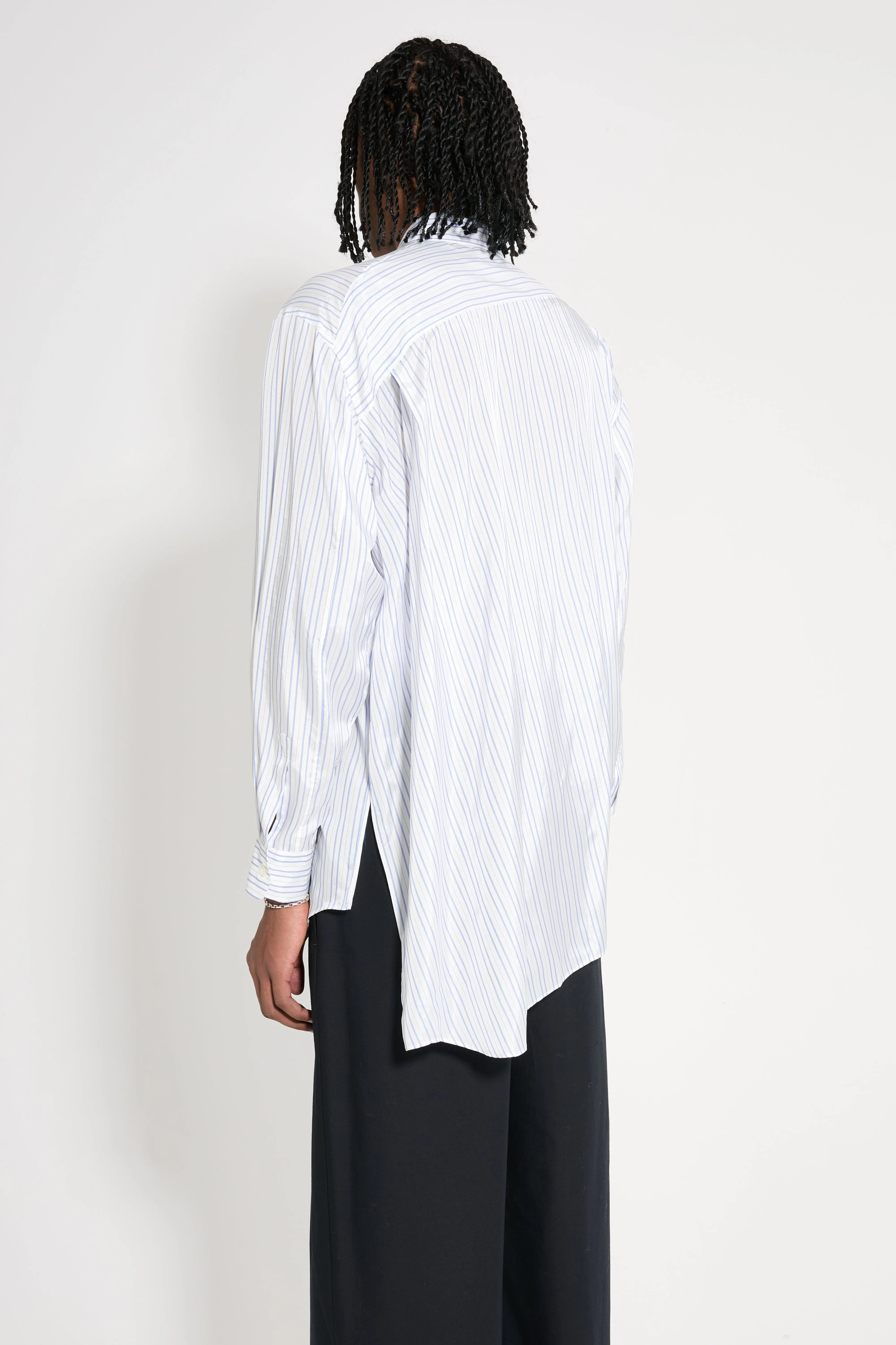 Comme des Garçons Homme Plus Vertical Stripe Shirt White / Blue sold by Tres Bien product image thumbnail 4