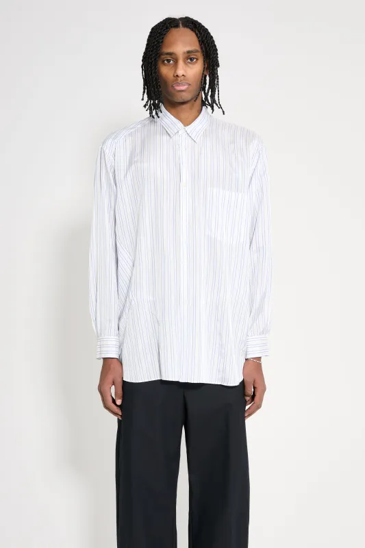 Comme des Garçons Homme Plus Vertical Stripe Shirt White / Blue sold by Tres Bien
